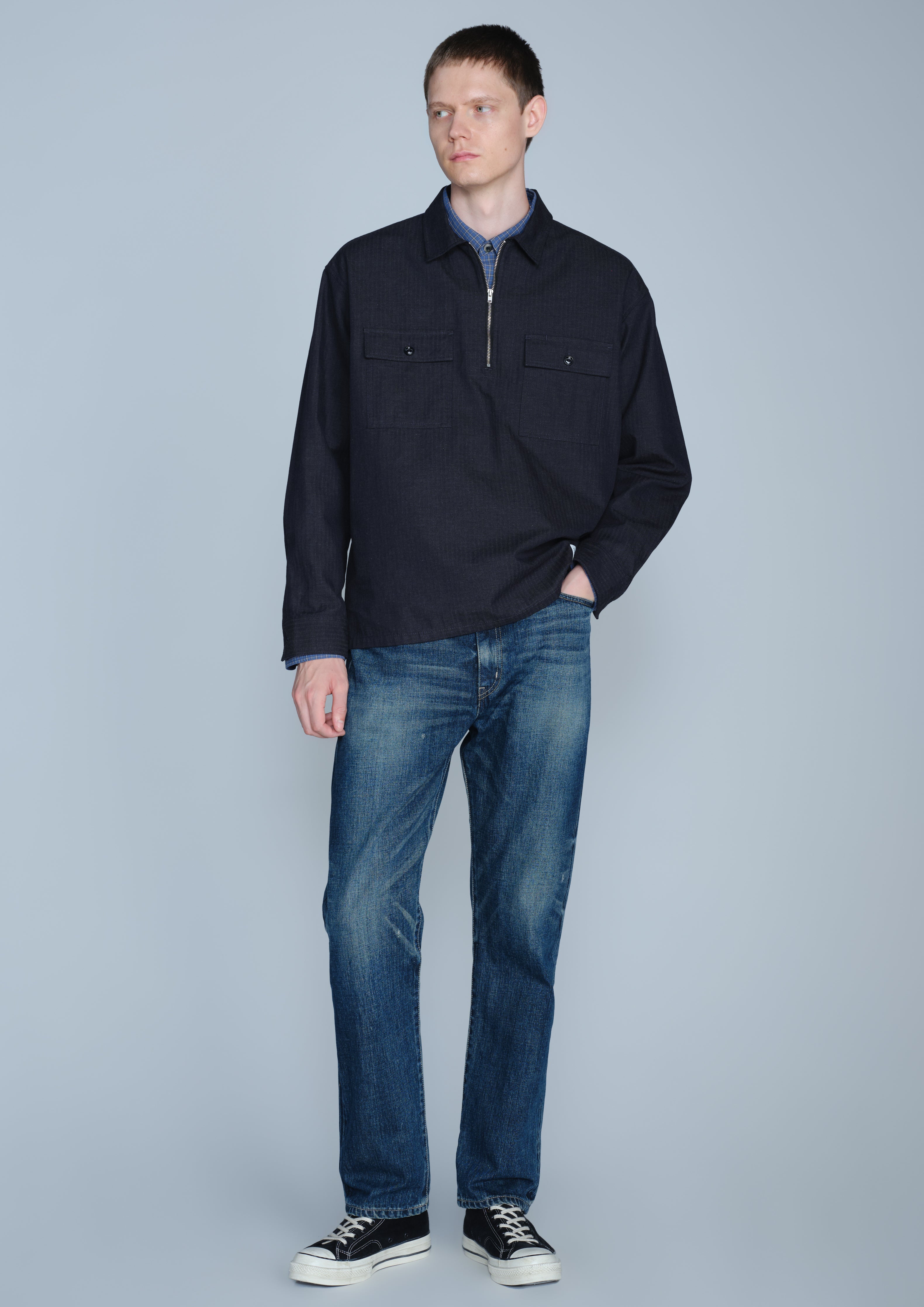 Neighborhood Washed Denim DP Mid Pants Jeans Schwarz 12oz