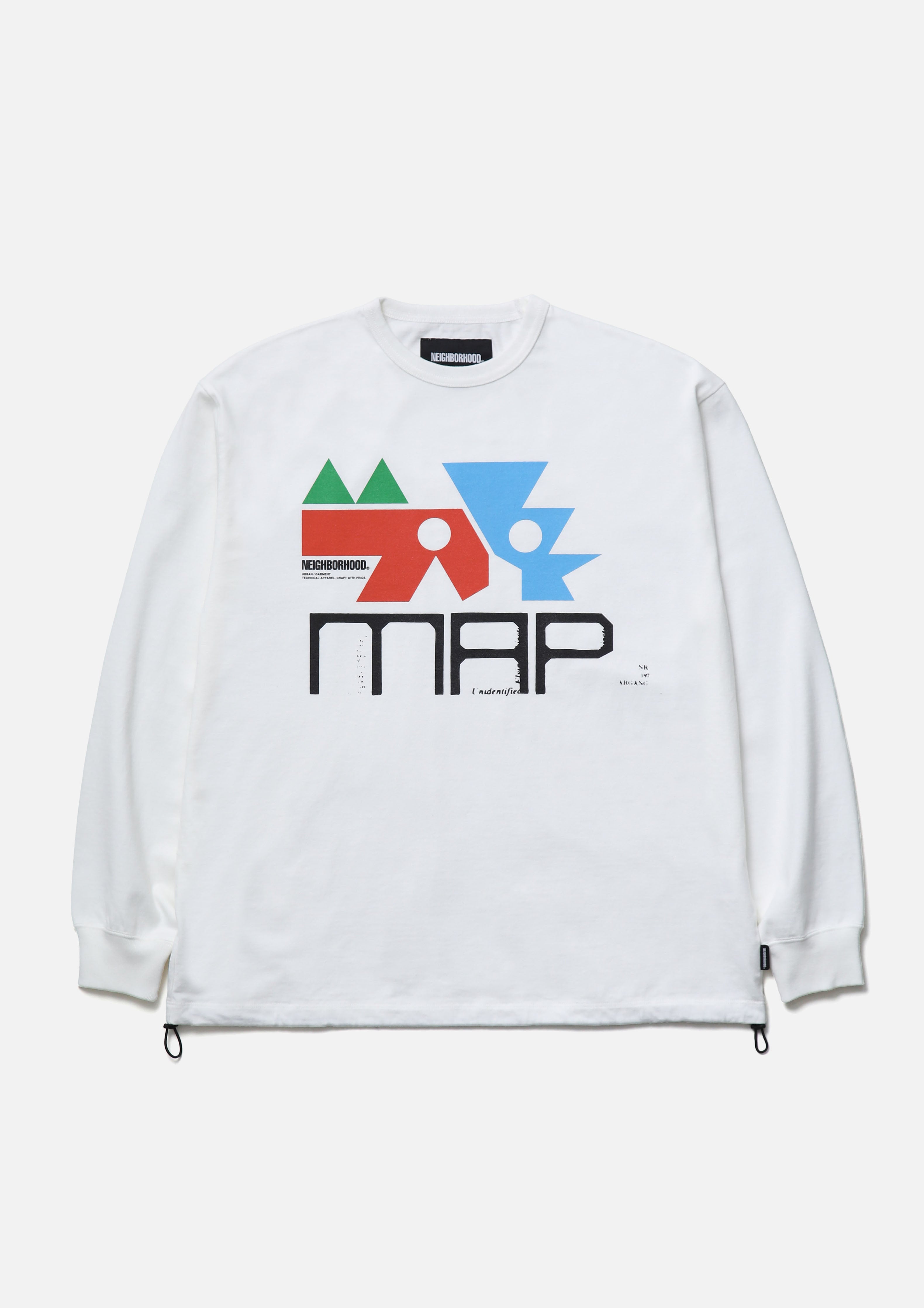 Neighborhood Map Crewneck LS Langarmshirt Schwarz Baumwolle