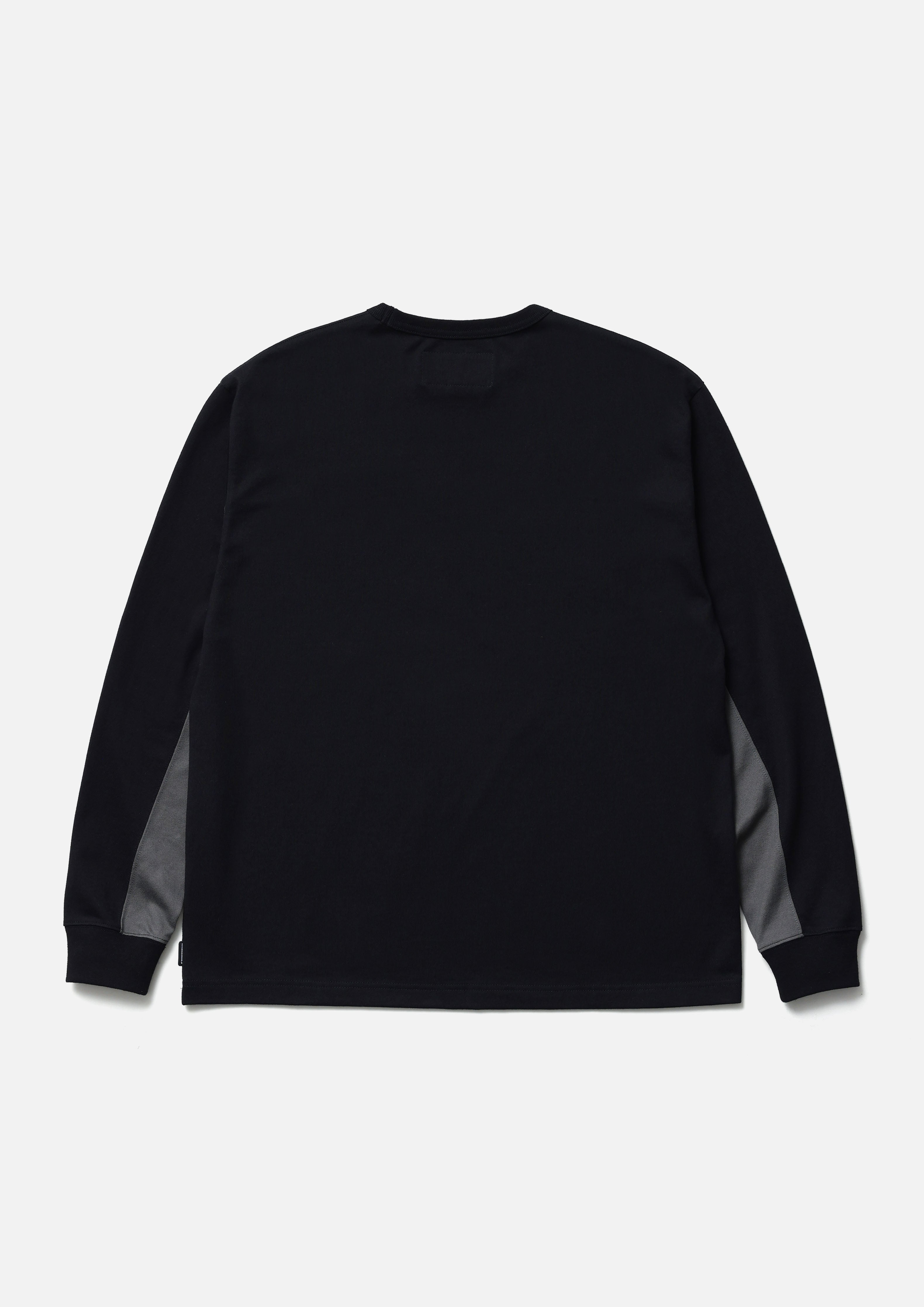 Neighborhood Two-Tone Crewneck LS Shirt Schwarz Baumwolle