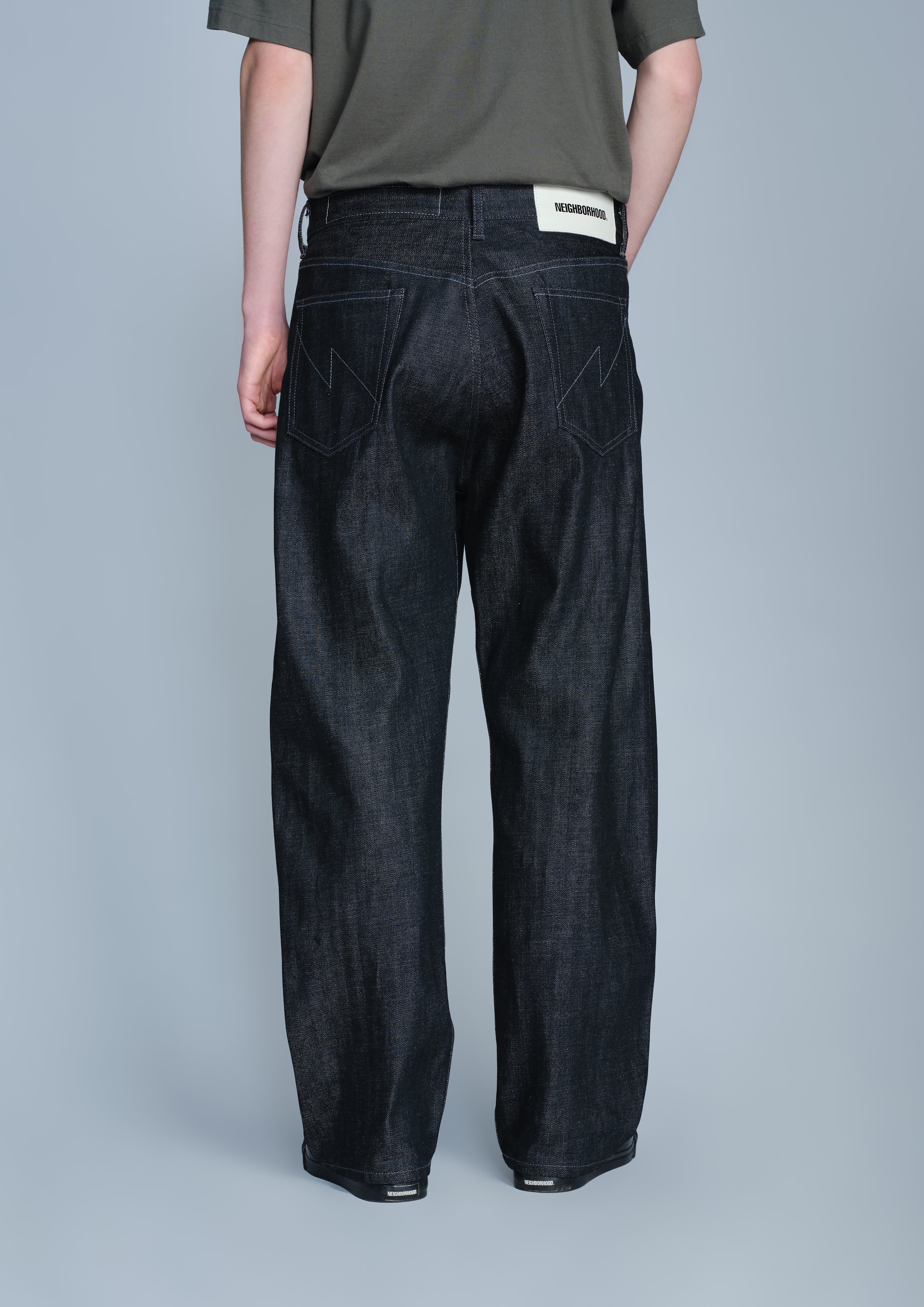 Neighborhood Rigid Denim Full Cut Pants Jeans Schwarz