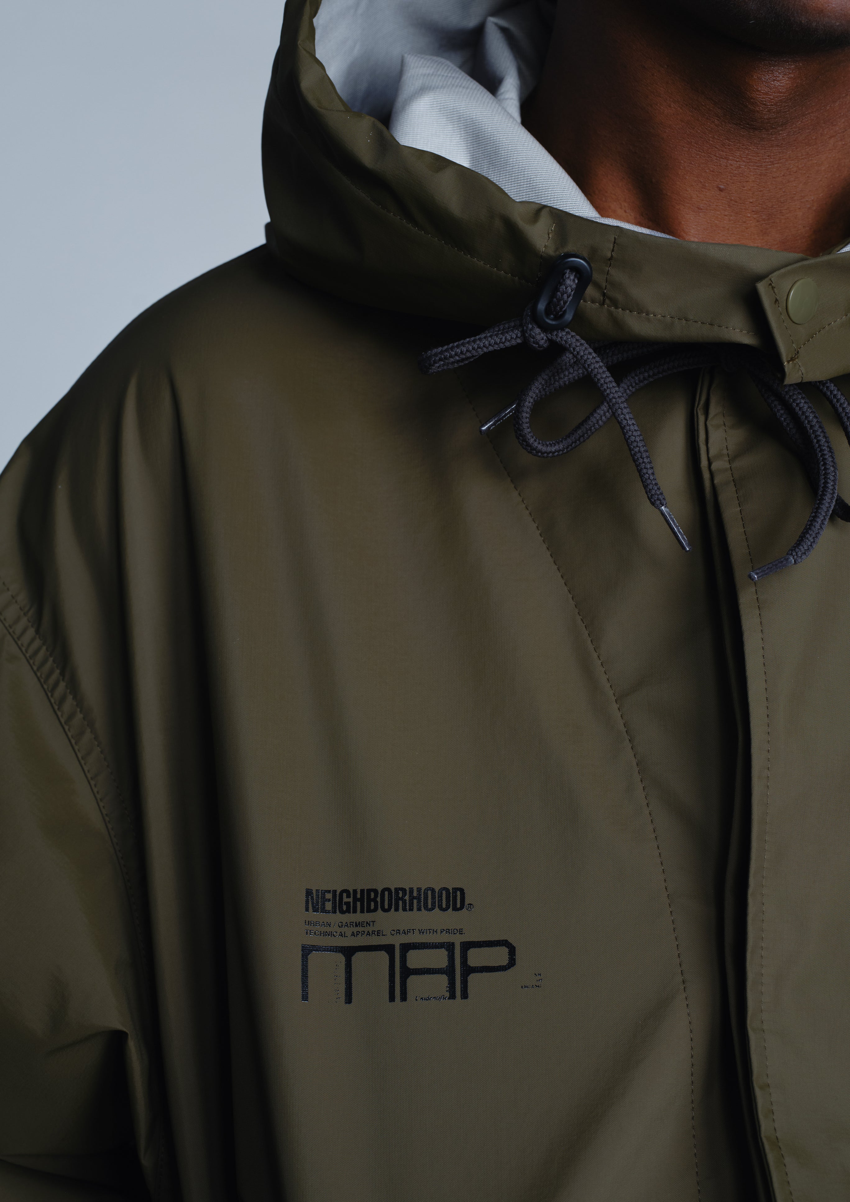 Neighborhood Map 3Layer Shell Coat Mantel Schwarz Wasserdicht