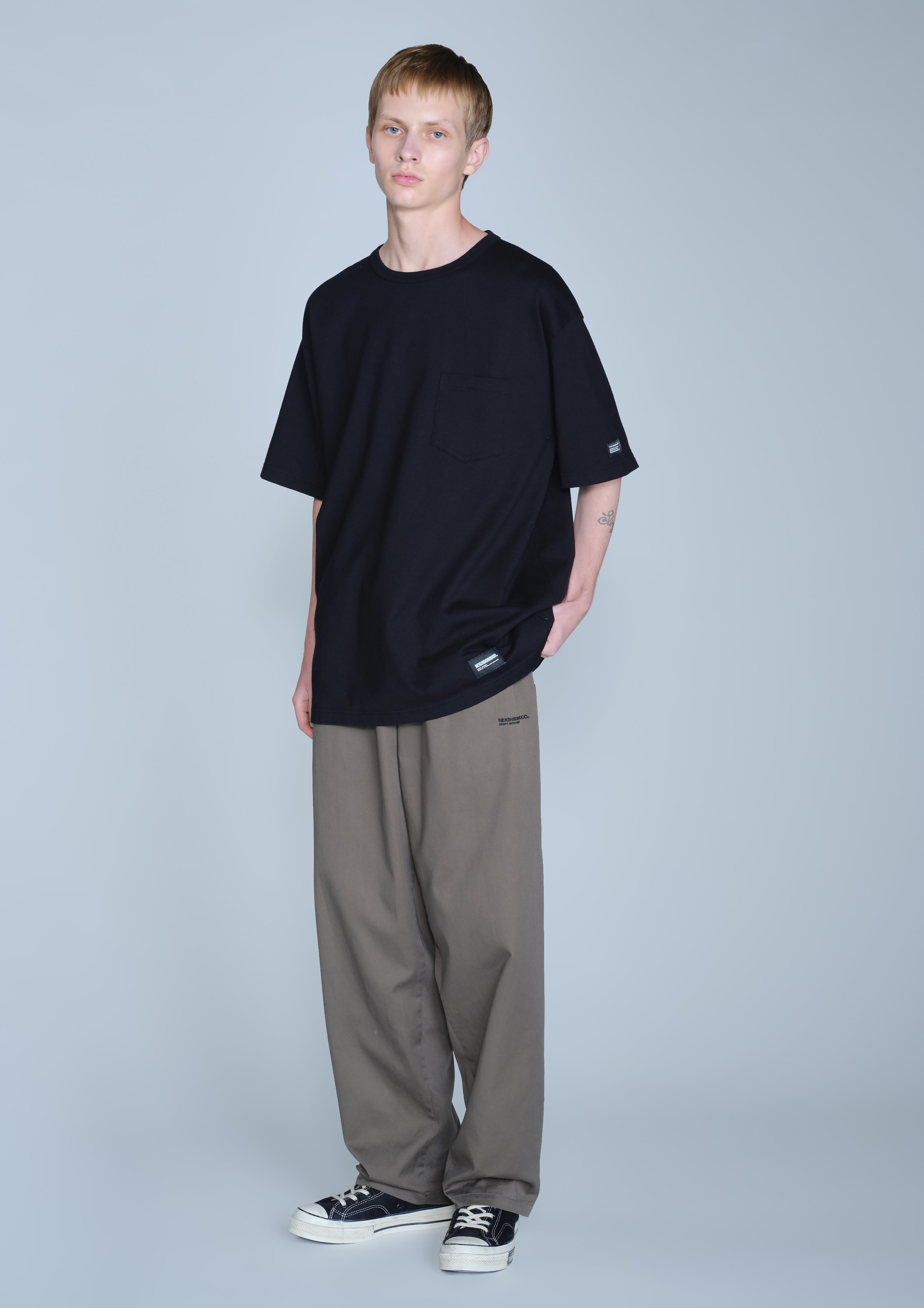 Neighborhood Classic Crewneck T-Shirt Schwarz