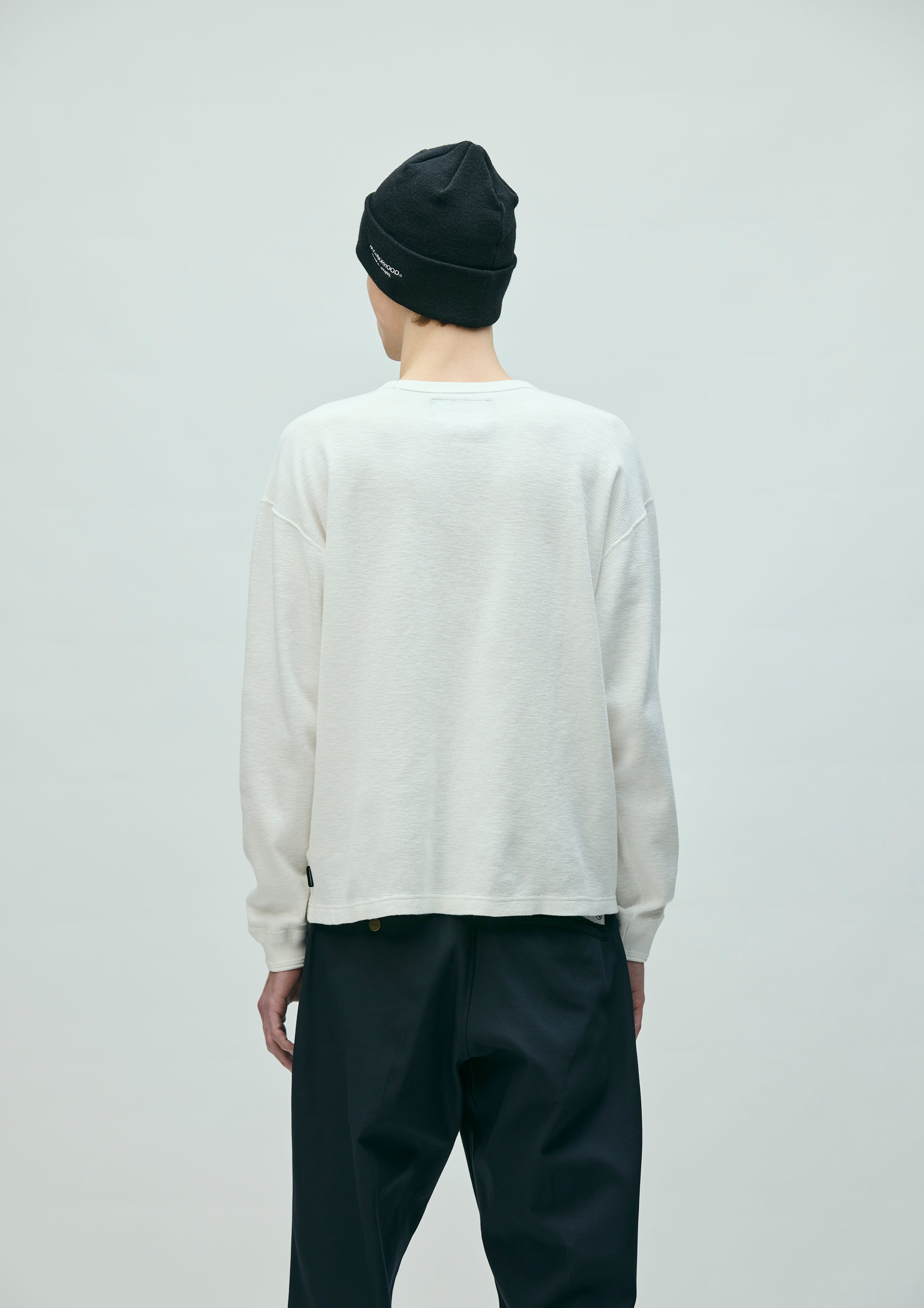Neighborhood Honeycomb Crewneck LS Longsleeve Schwarz Waffle