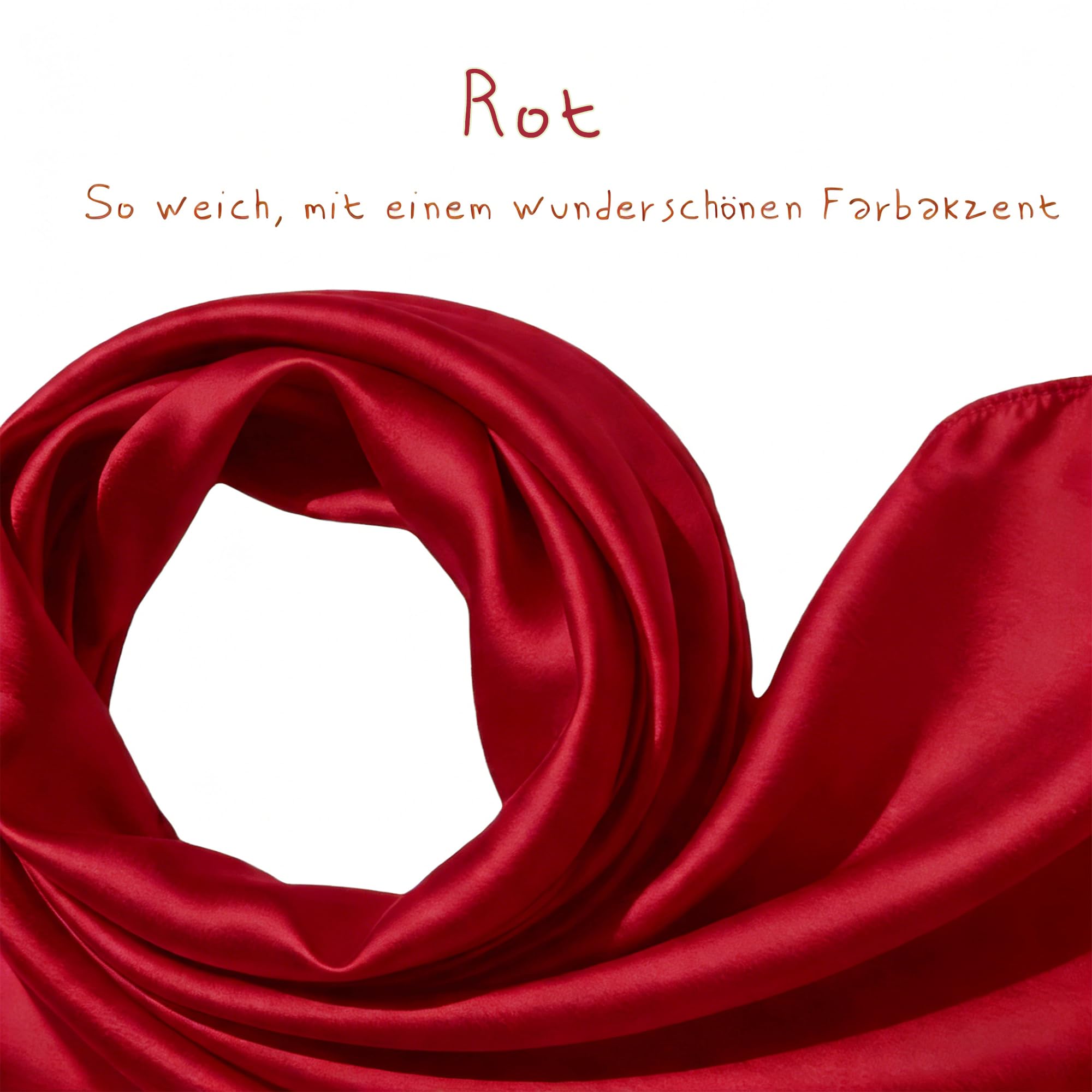 Fairycos Seidentuch Halstuch Damen 72x72 Rot