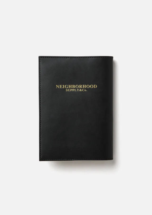 Neighborhood Leather Book Cover Buchhülle Schwarz Leder
