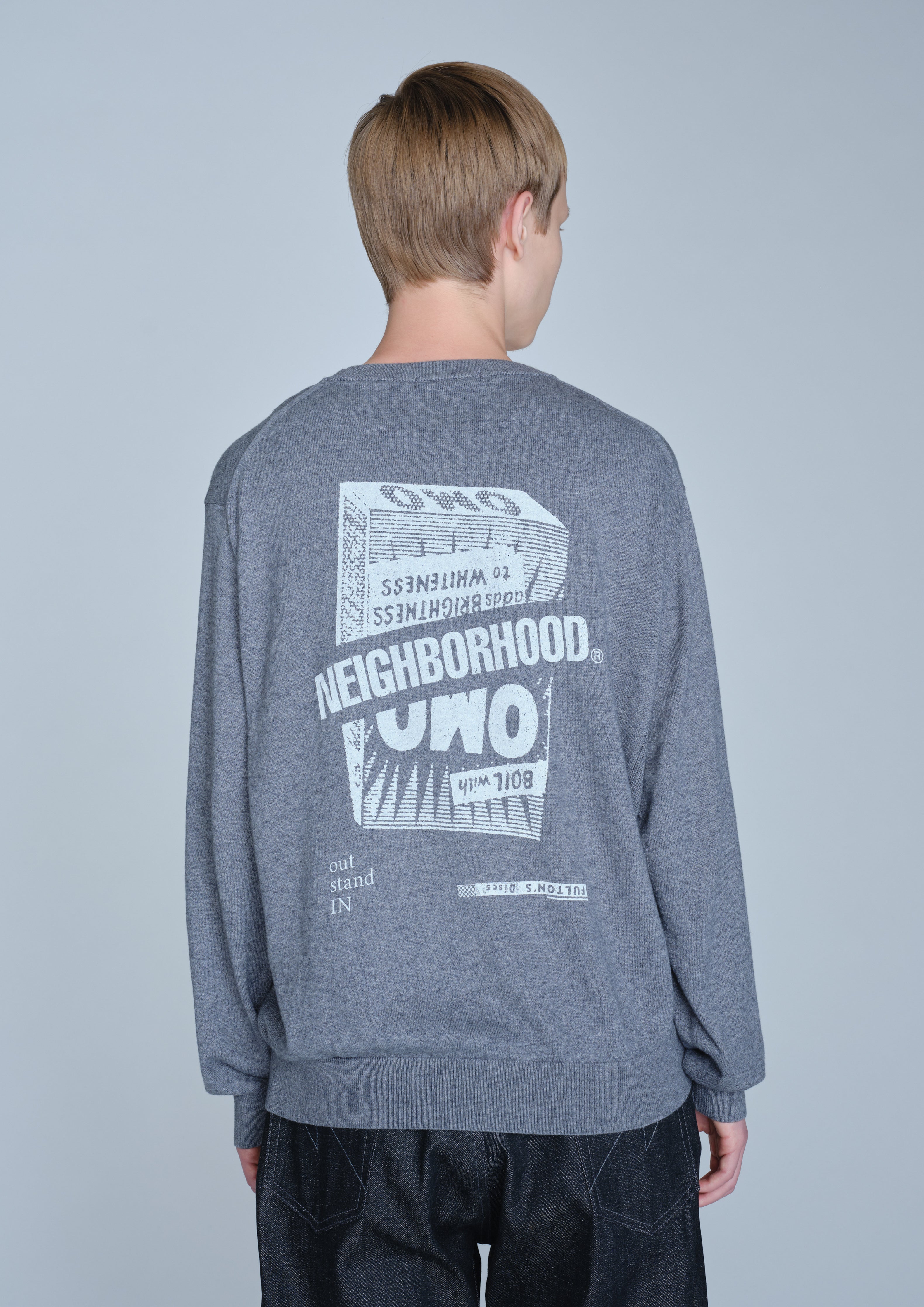 Neighborhood NH X Out Stand In Crewneck Pullover Grau