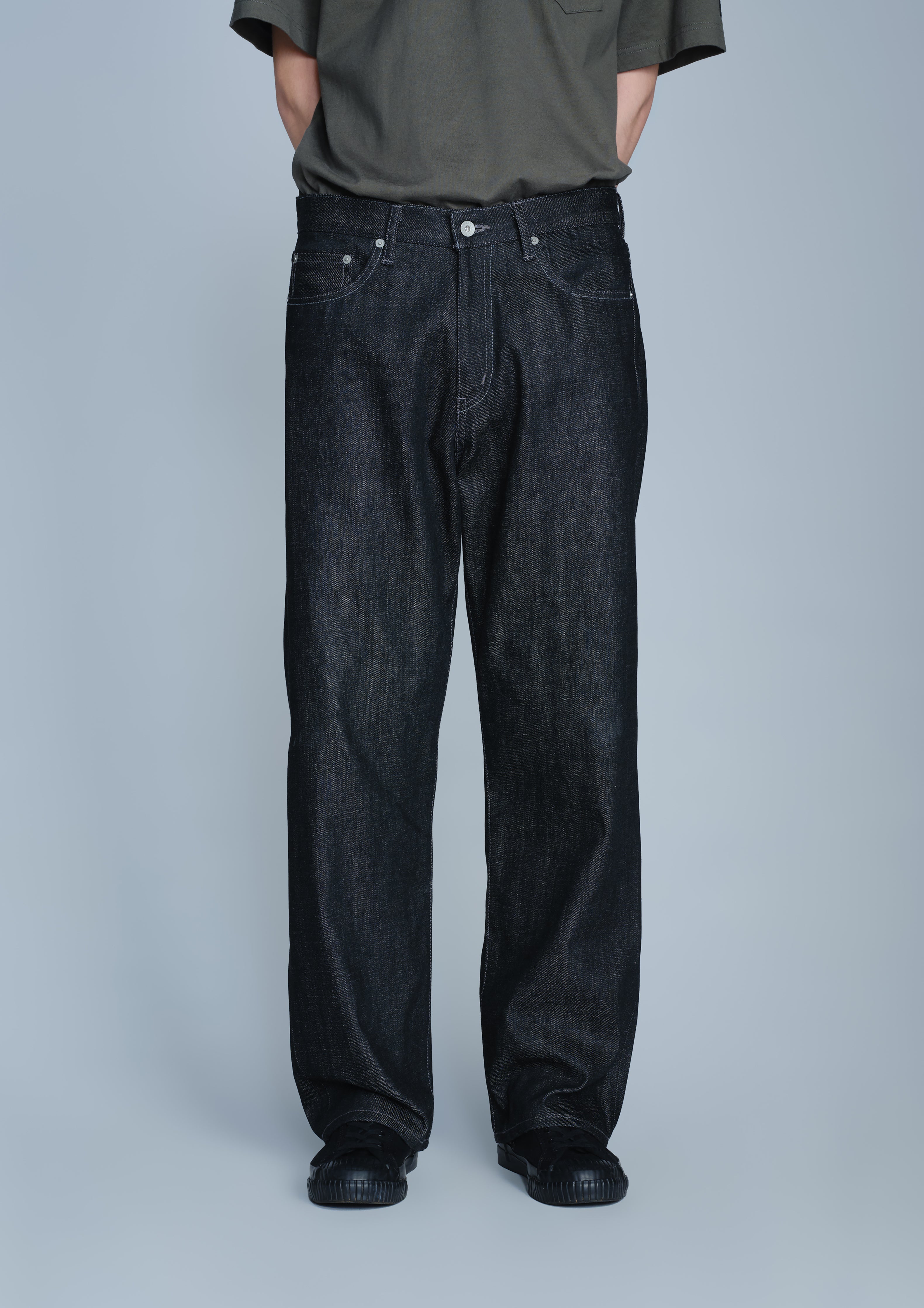 Neighborhood Rigid Denim Full Cut Pants Jeans Schwarz