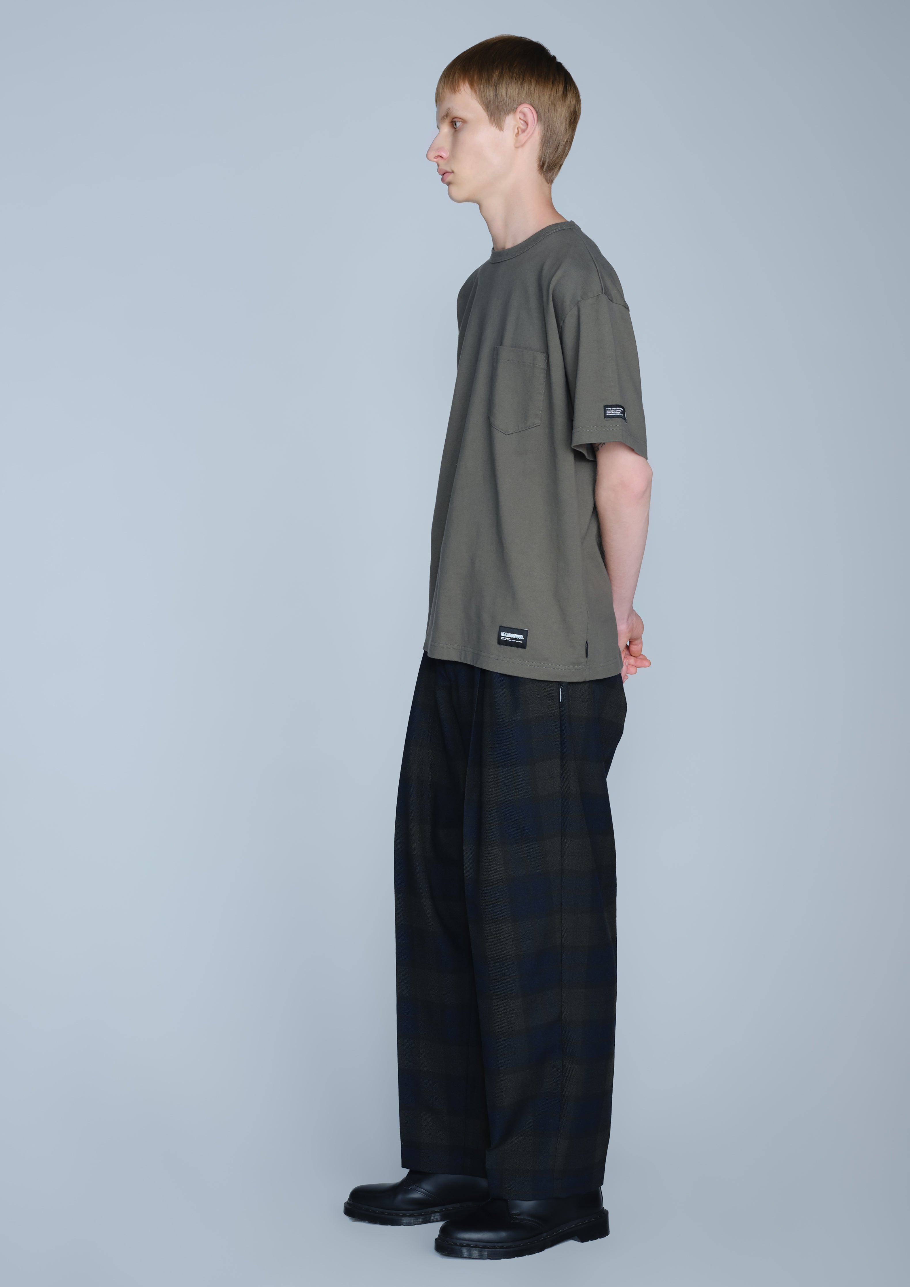 Neighborhood Two Tuck Pants Stoffhose Schwarz Bundfalte