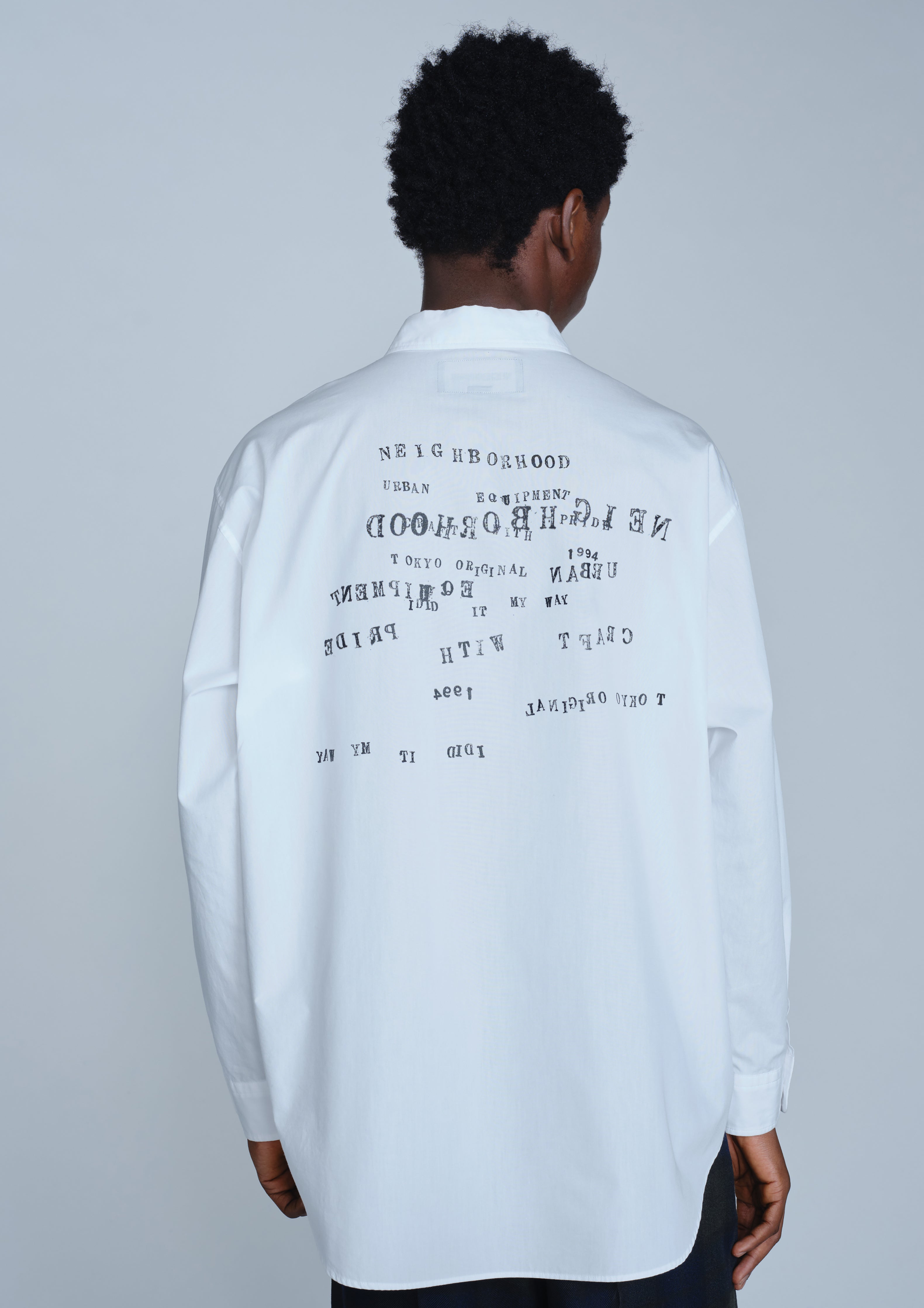 Neighborhood Typographic Shirt LS Hemd Schwarz Langarm Print