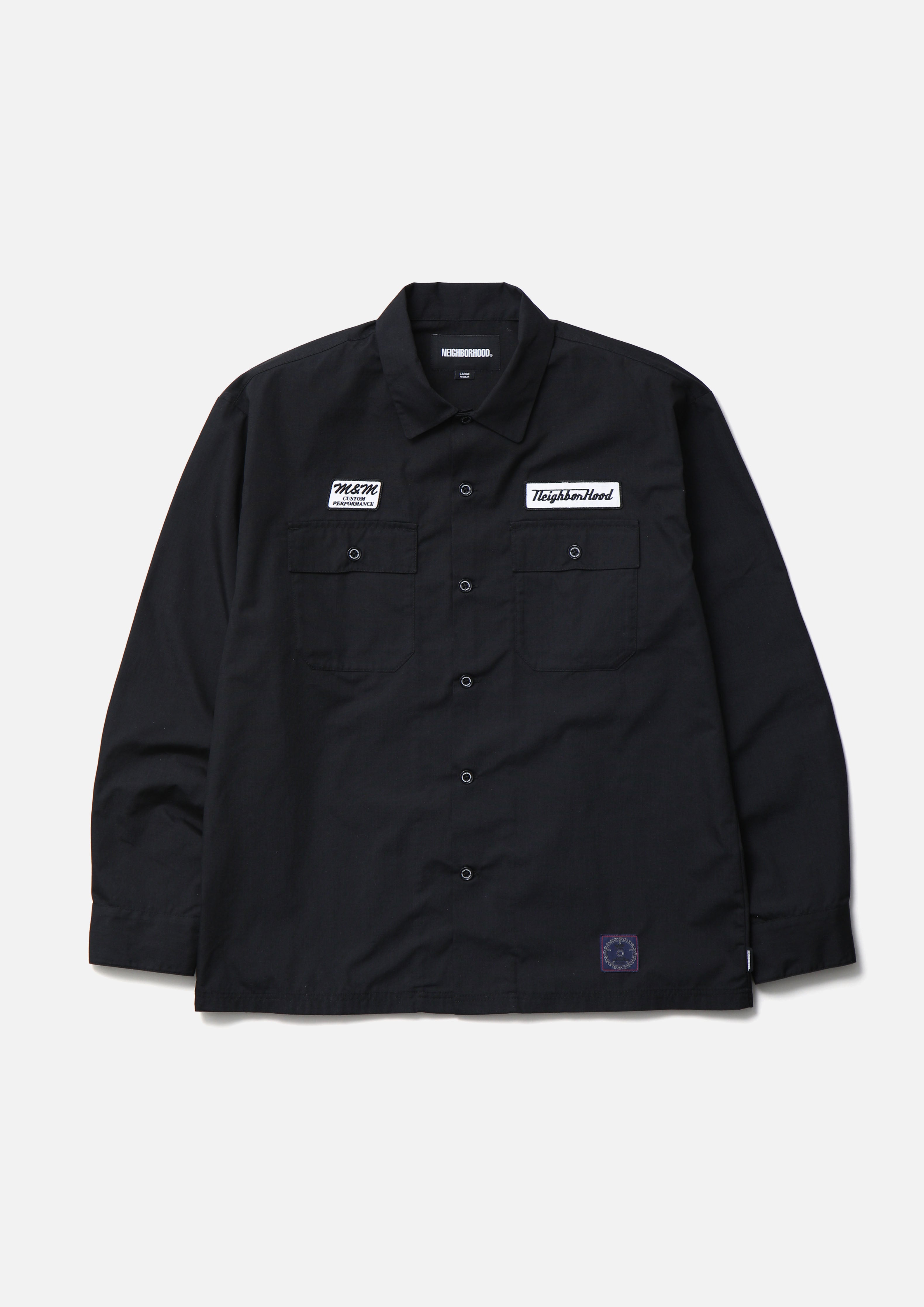 Neighborhood NH x M&M Classic Work Hemd Schwarz Baumwolle