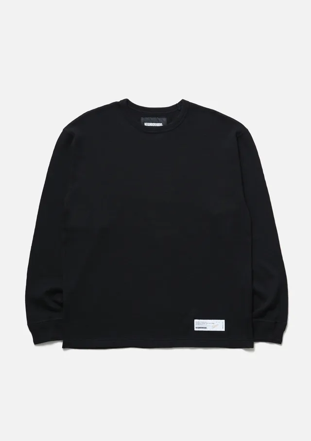 Neighborhood Honeycomb Crewneck LS Longsleeve Schwarz Waffle