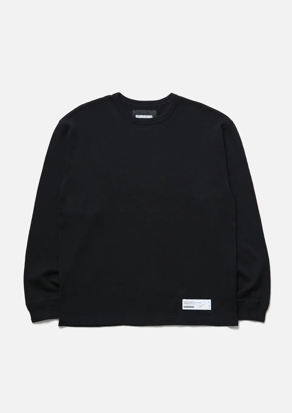 Neighborhood Honeycomb Crewneck LS Longsleeve Schwarz Waffle