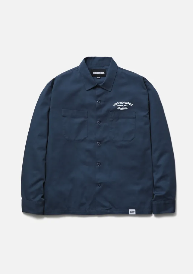 Neighborhood Classic Work Shirt LS Hemd Blaugrau
