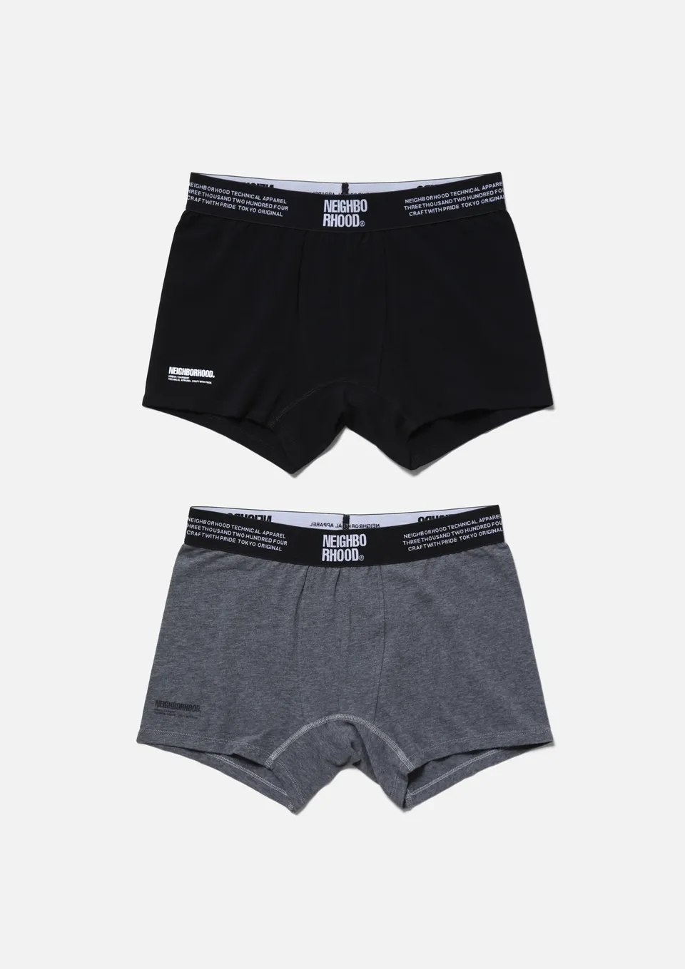 Neighborhood Classic 2Pack Unterhose Schwarz-Grau Logo