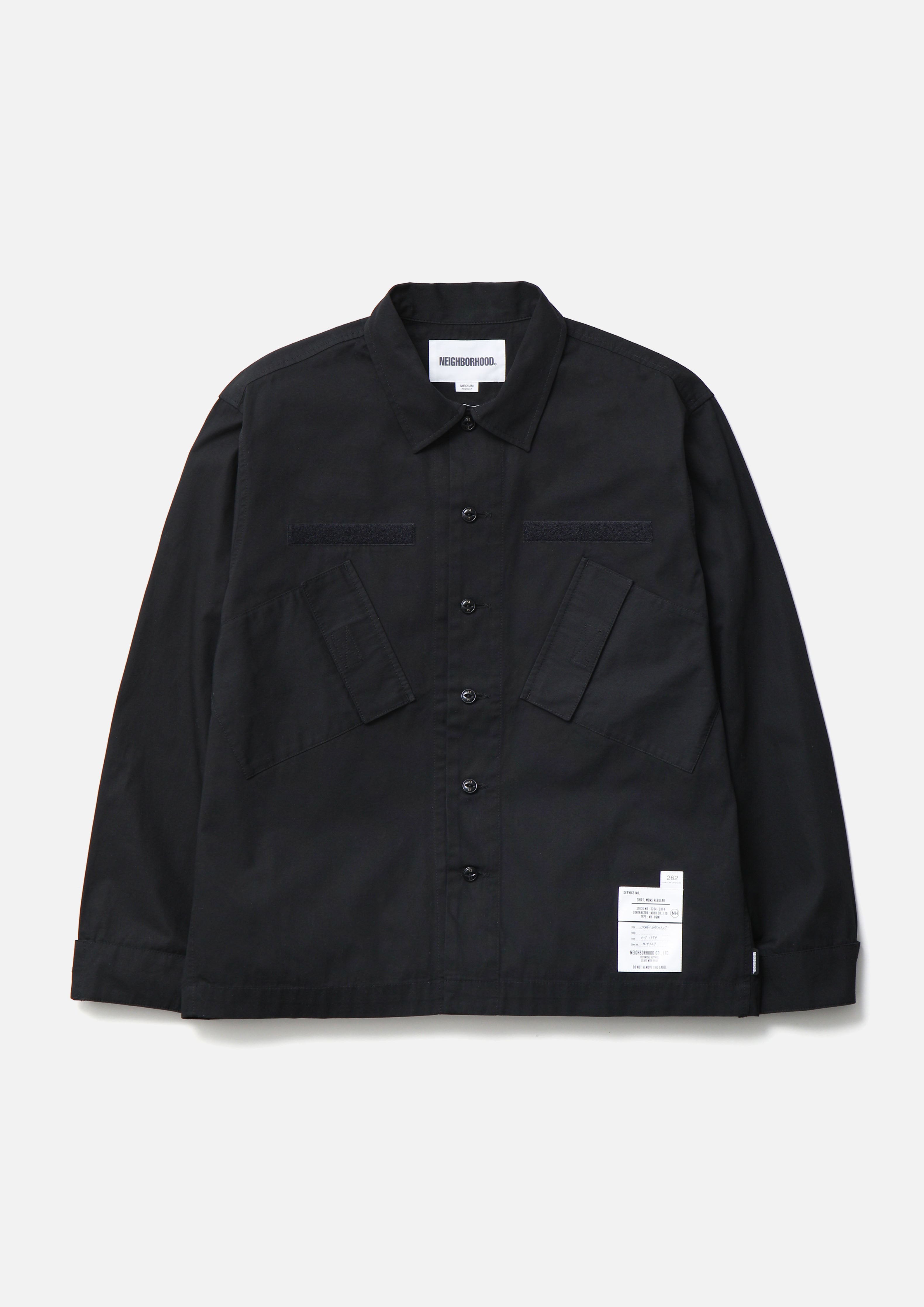 Neighborhood Slant Pocket Shirt LS Hemd Olive Drab Canvas