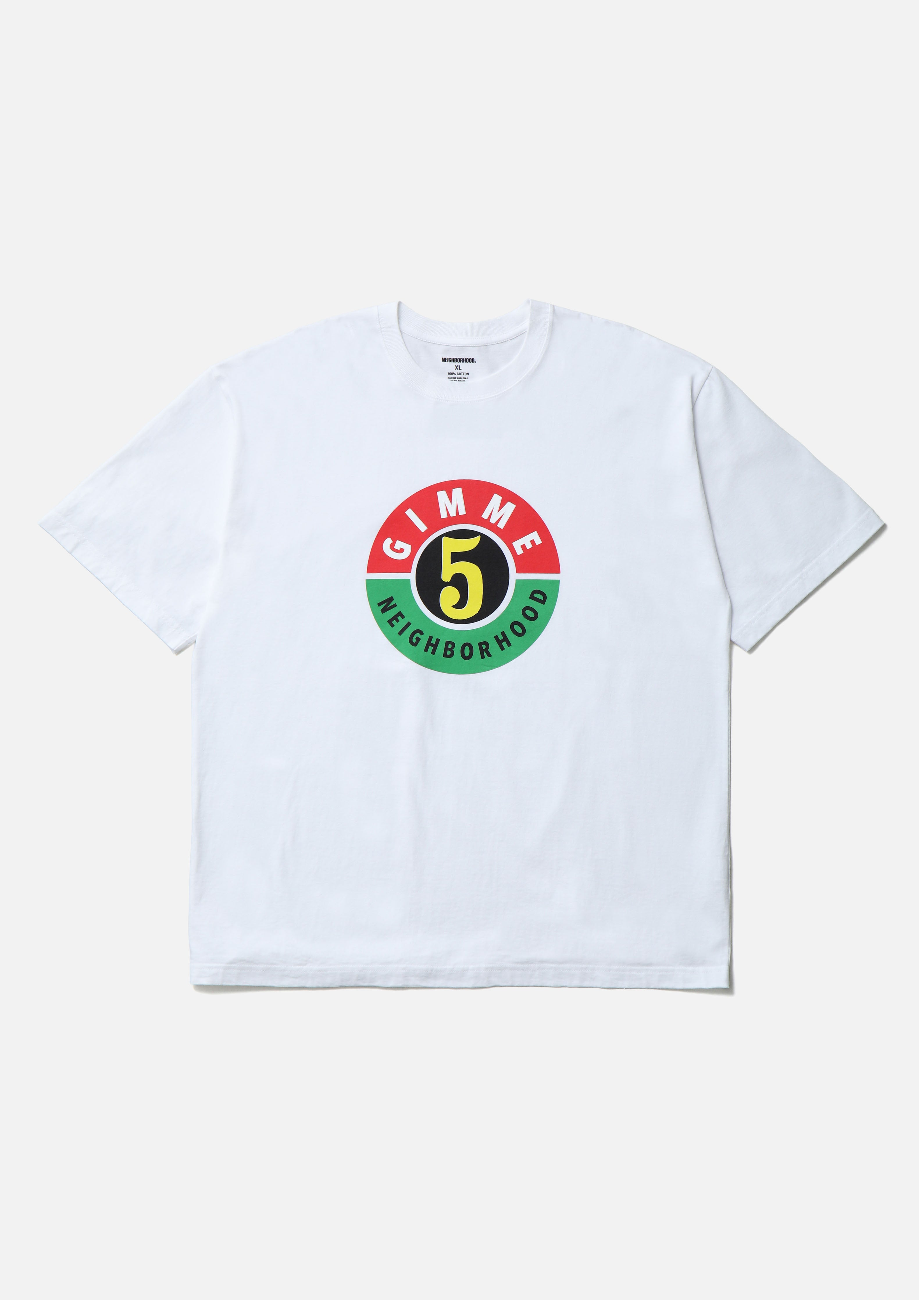 Neighborhood x Gimme Five Tee SS-3 T-Shirt Weiß M Baumwolle