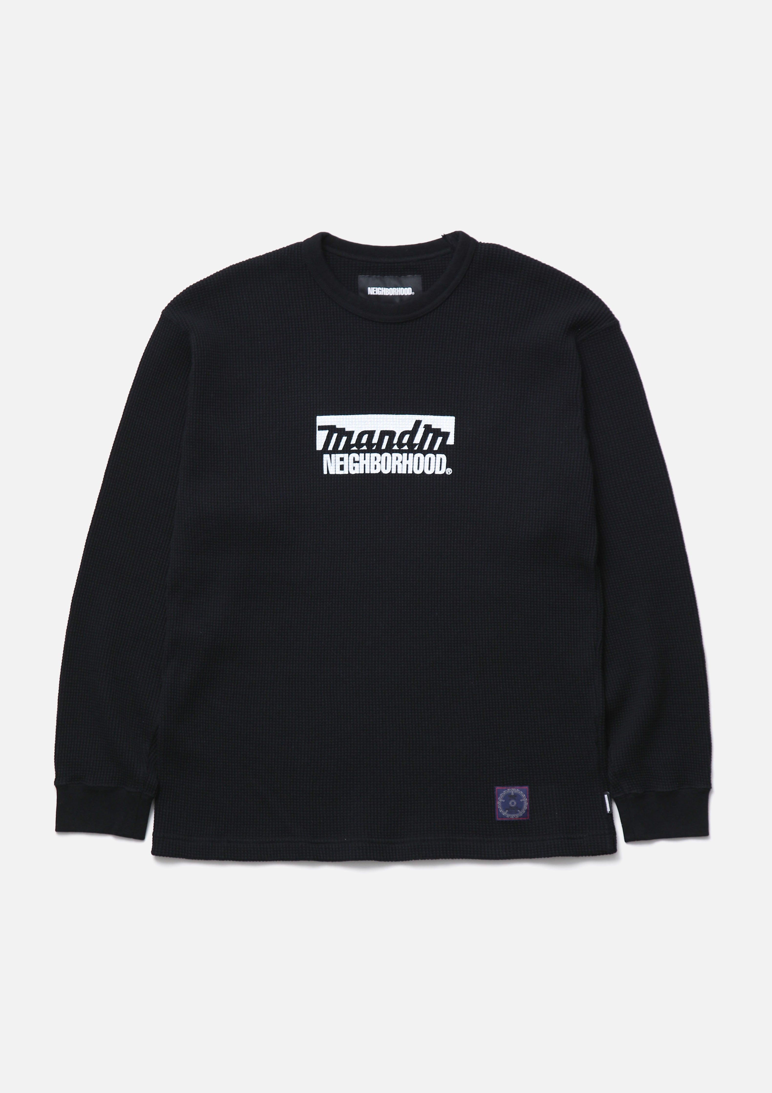 Neighborhood NH X M&M Waffle Crewneck Sweatshirt Schwarz Langarm