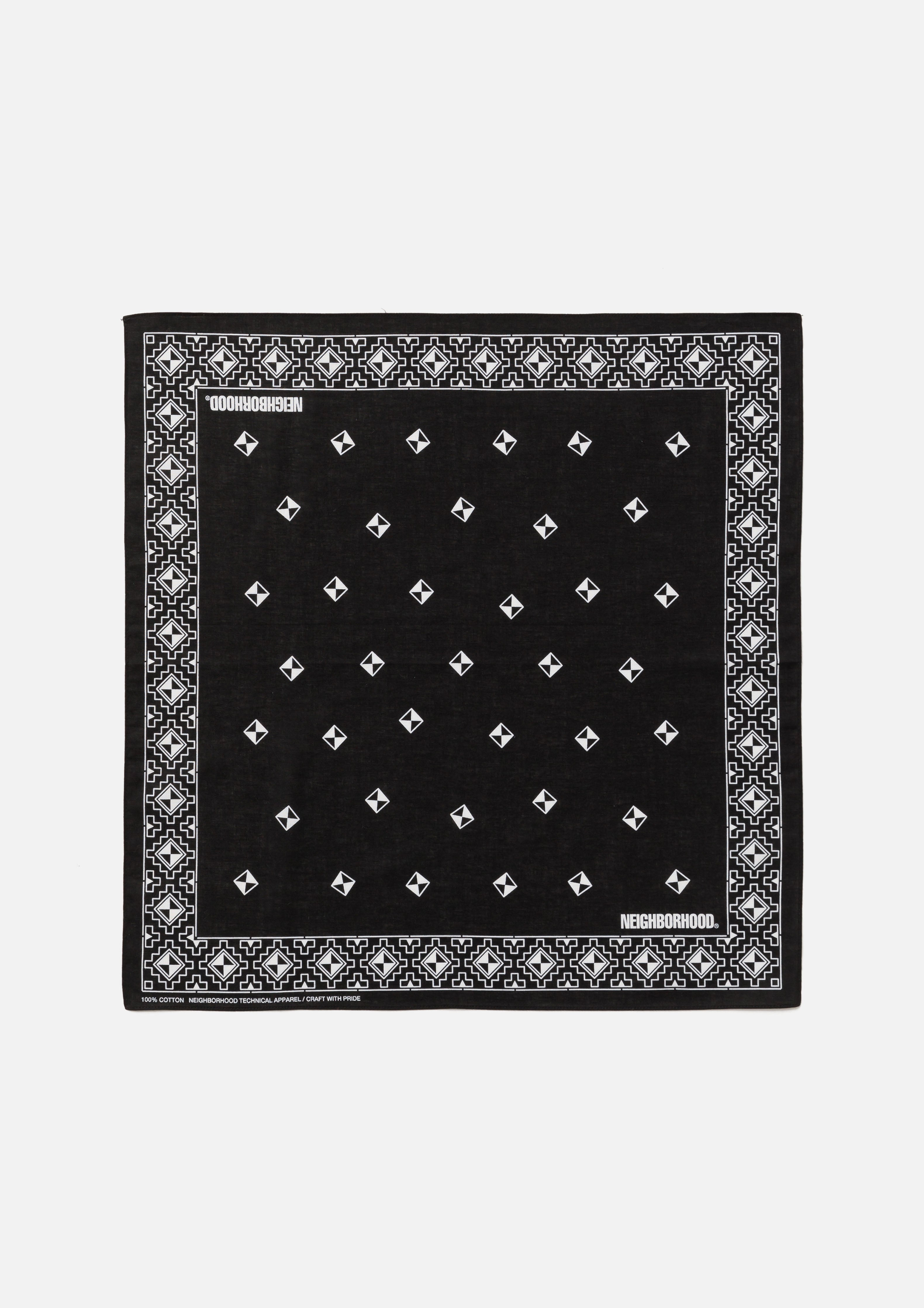 Neighborhood Geometric Pattern Bandana Baumwolle Schwarz