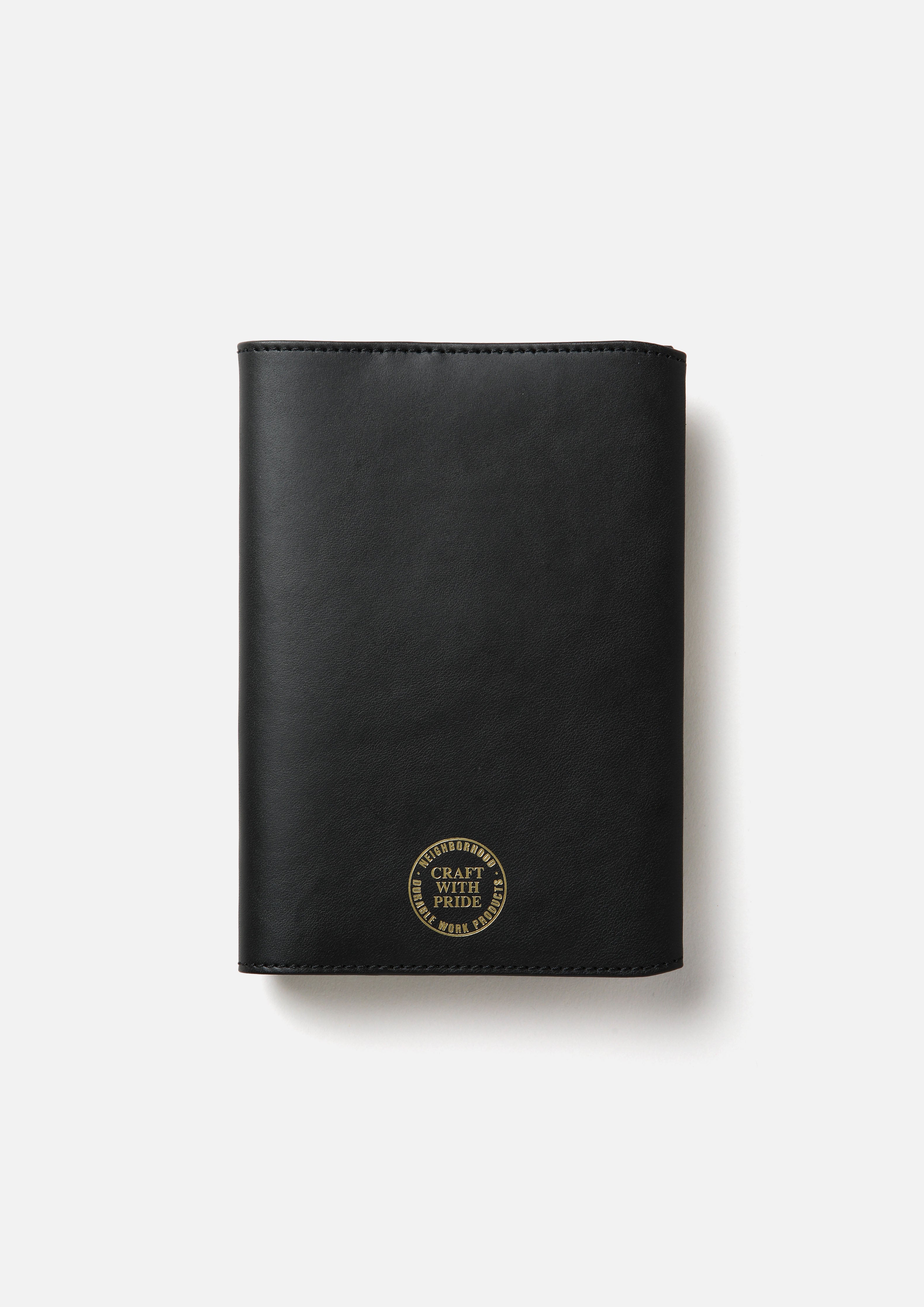 Neighborhood Leather Book Cover Buchhülle Schwarz Leder