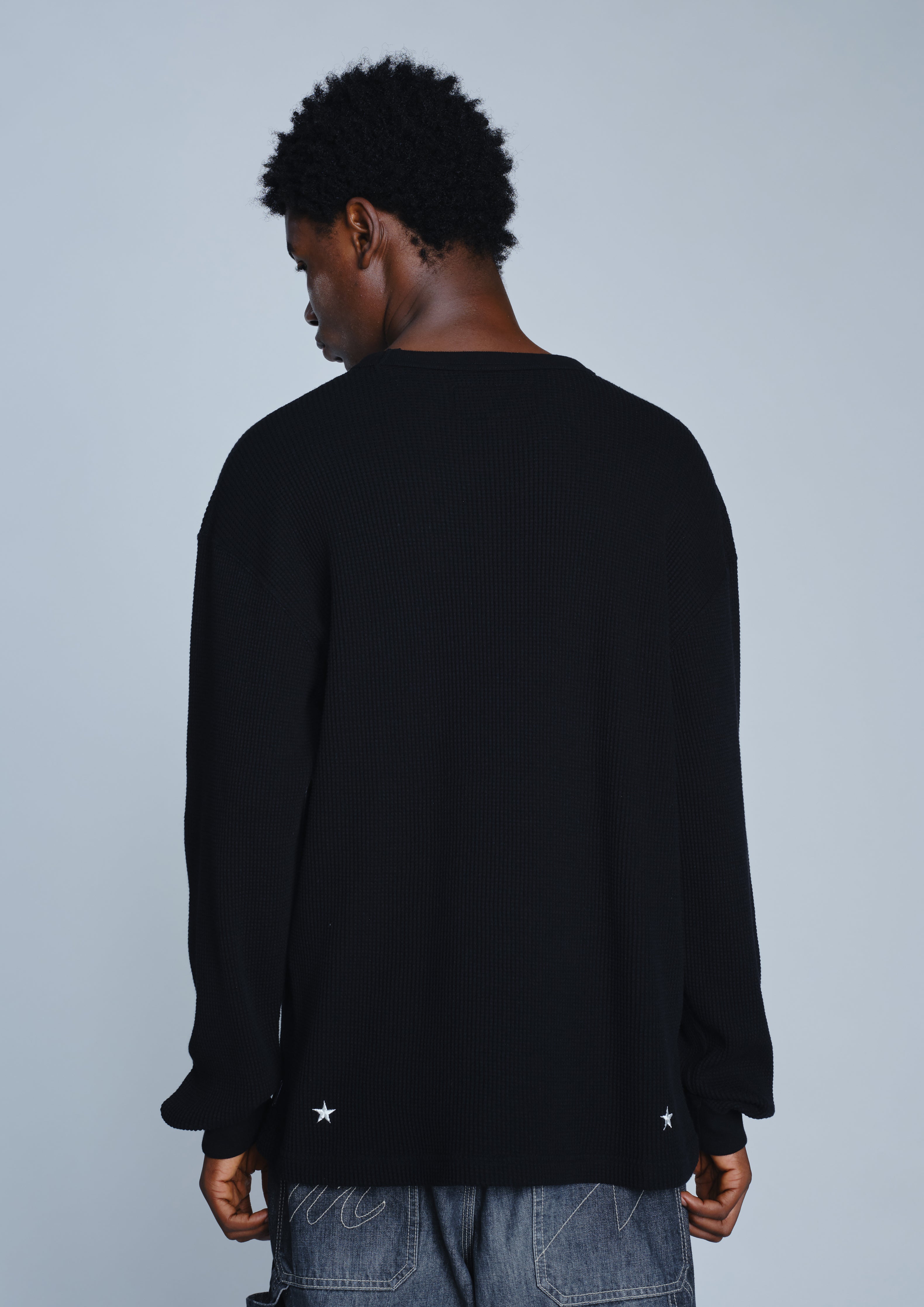 Neighborhood NH X M&M Waffle Crewneck Sweatshirt Schwarz Langarm