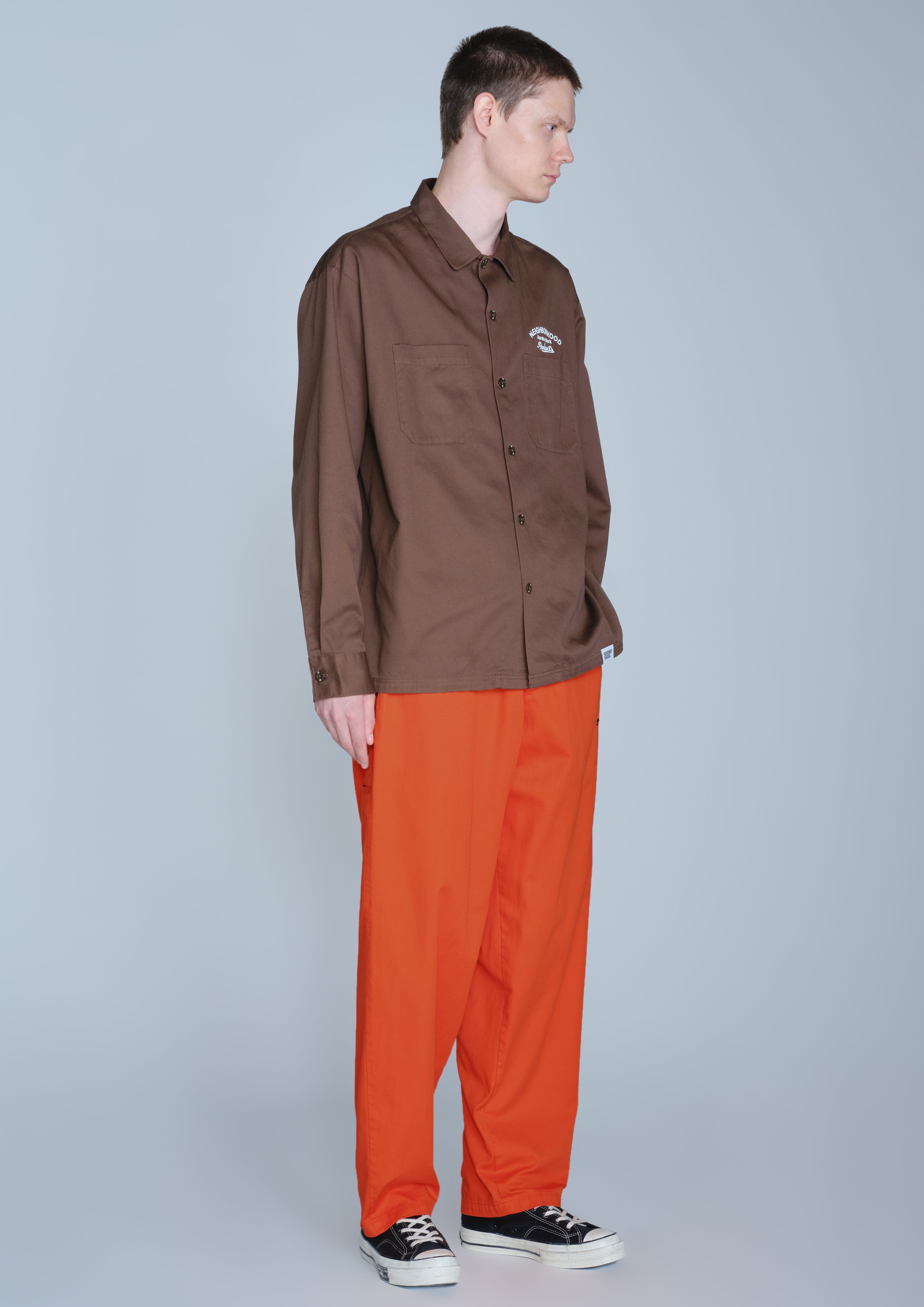 Neighborhood Classic Work Shirt LS Hemd Blaugrau
