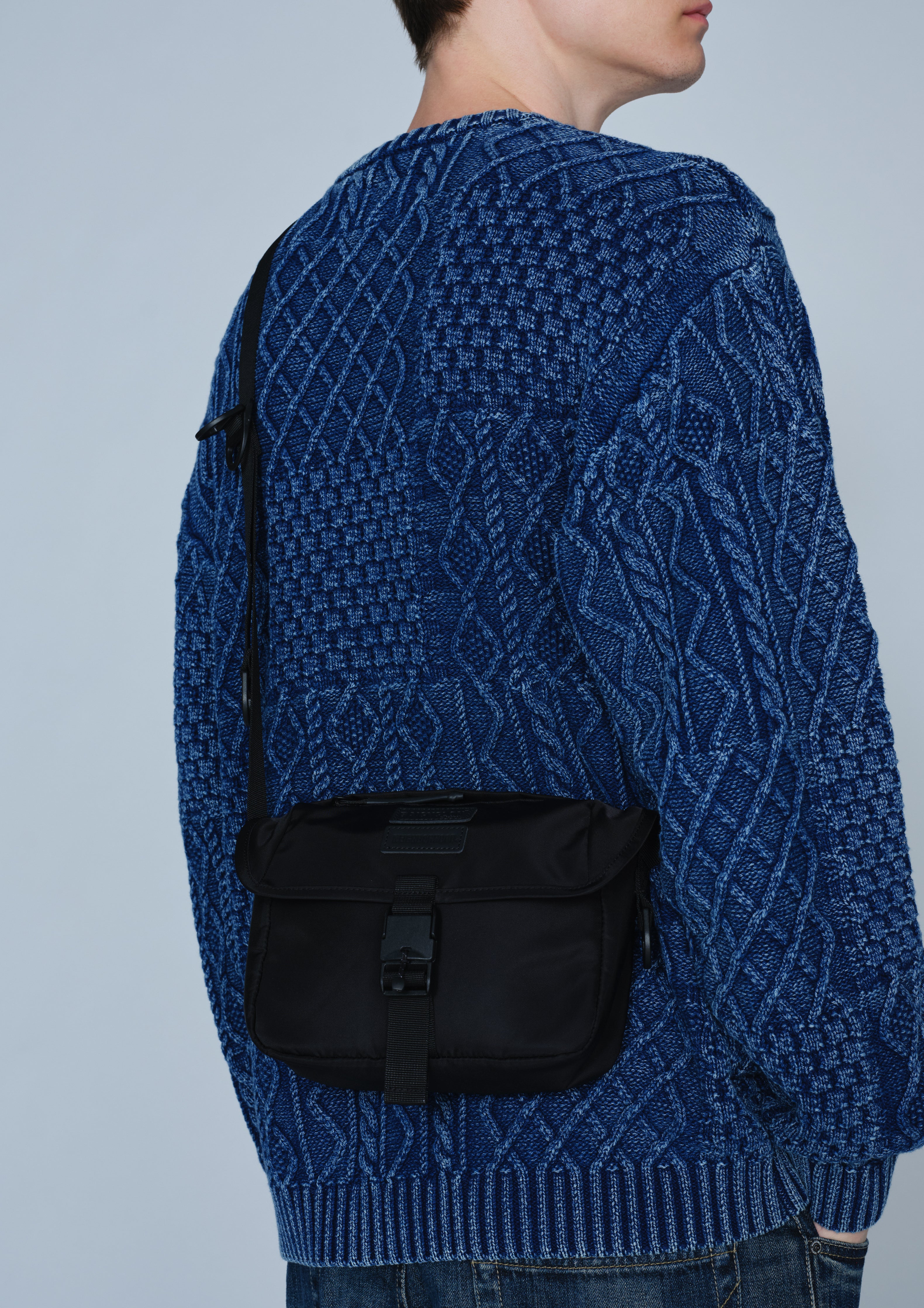 Neighborhood NH x Baicyclon Flap Umhängetasche Schwarz Nylon