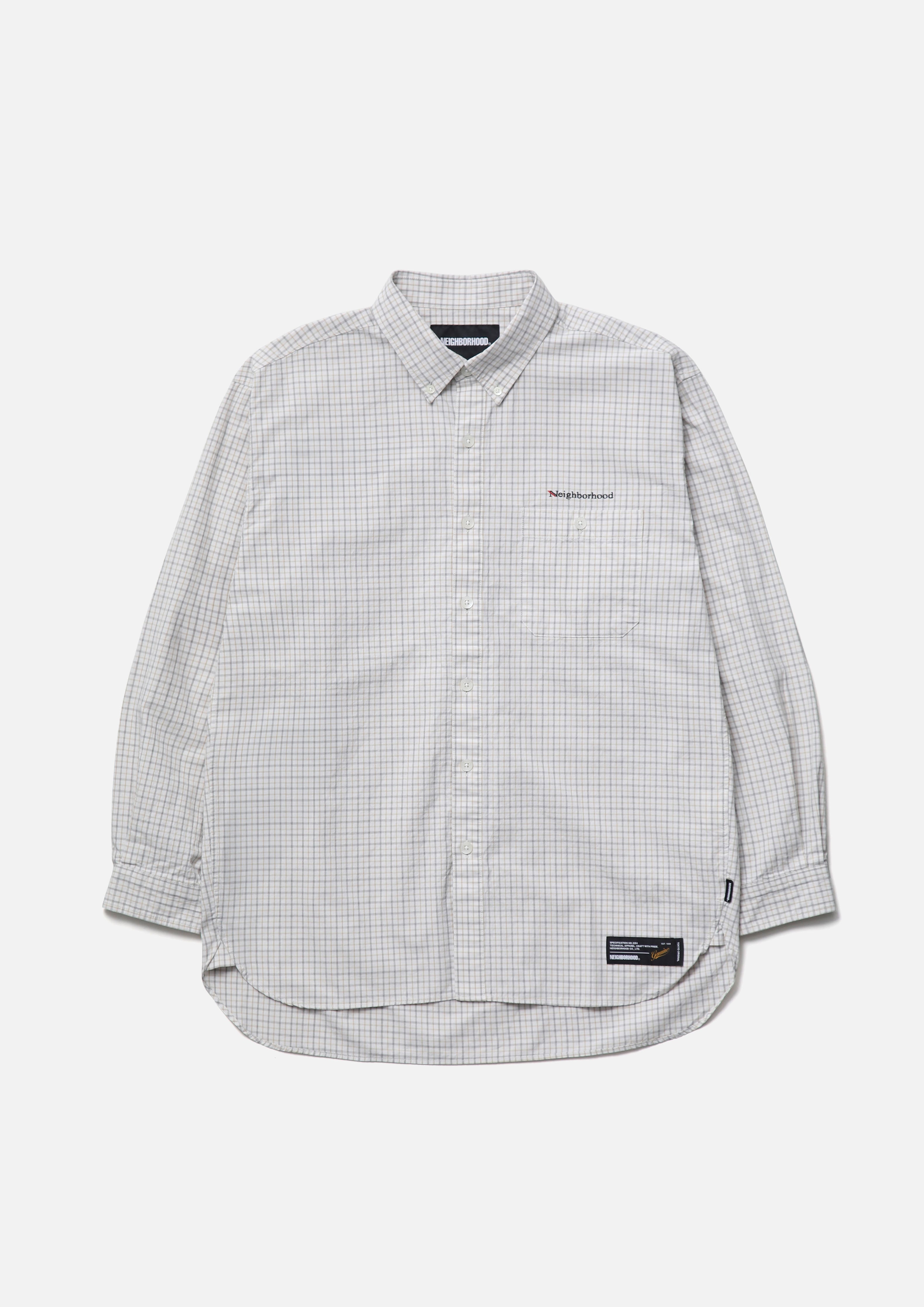 Neighborhood Plaid Pattern BD Hemd LS Weiß Bio-Baumwolle
