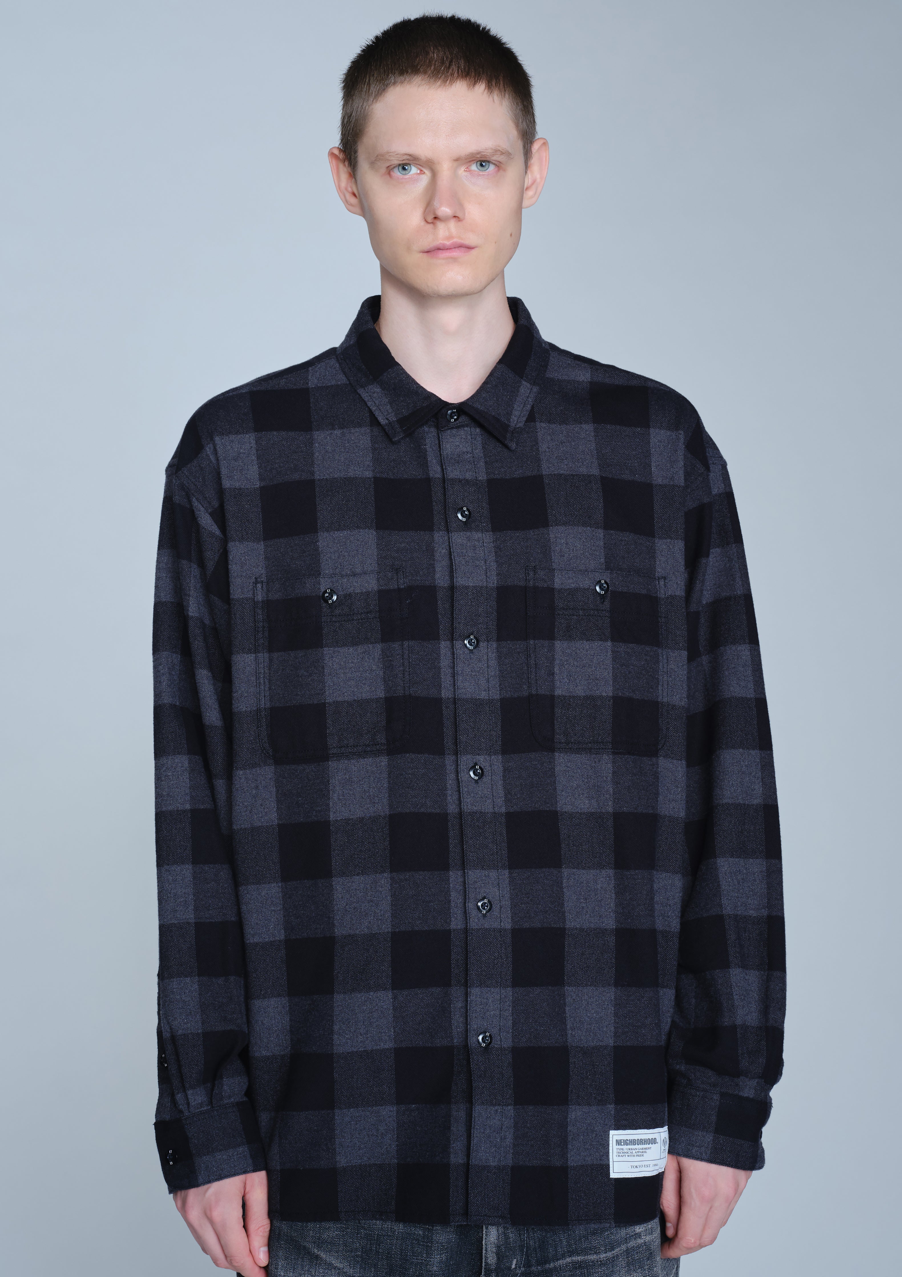 Neighborhood Buffalo Check Shirt LS Flanellhemd Blau Karo