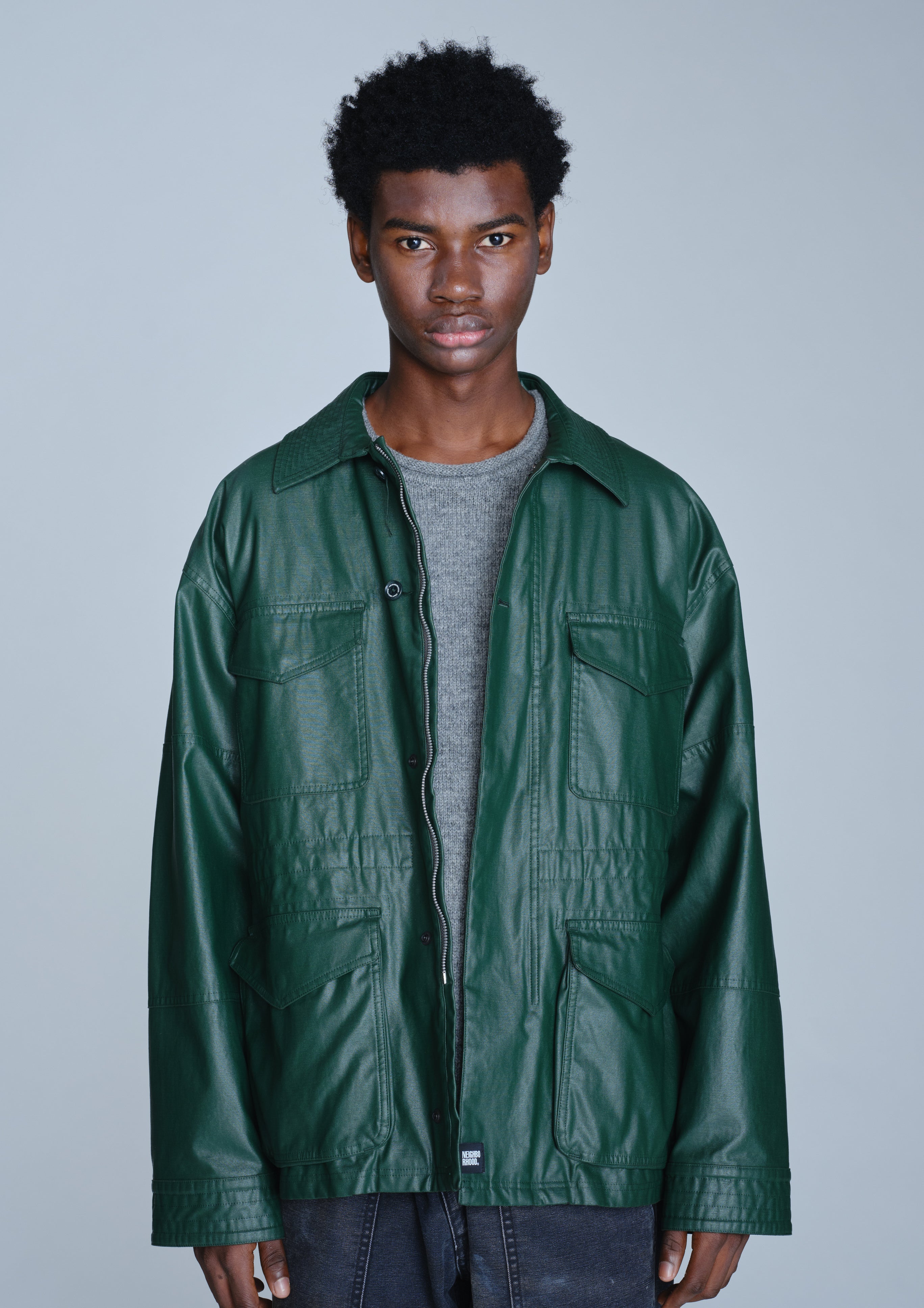 Neighborhood Coated M-43 Type Jacket Feldjacke Grün M Baumwolle