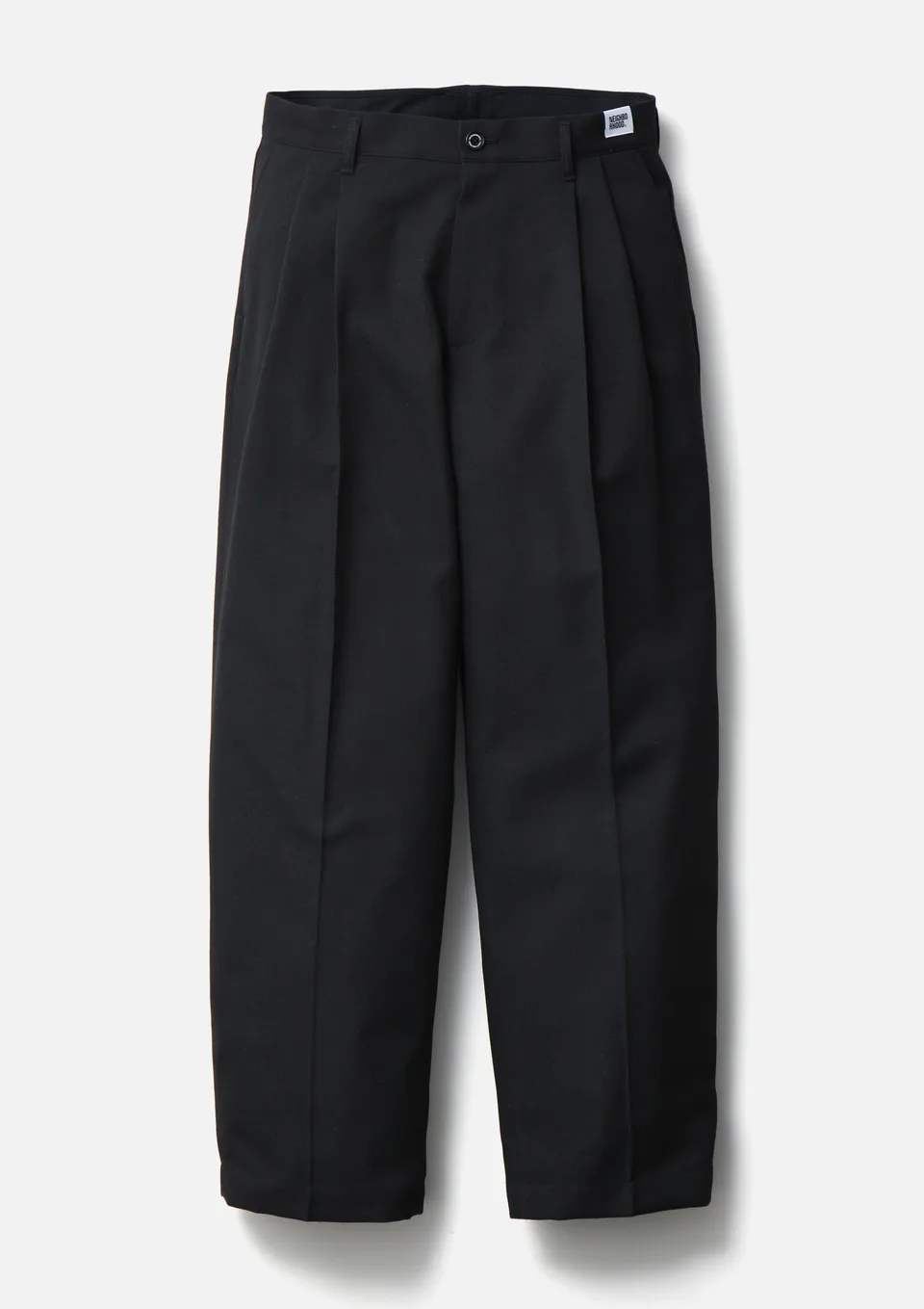 Neighborhood Two Tuck Pants Stoffhose Schwarz Bundfalte