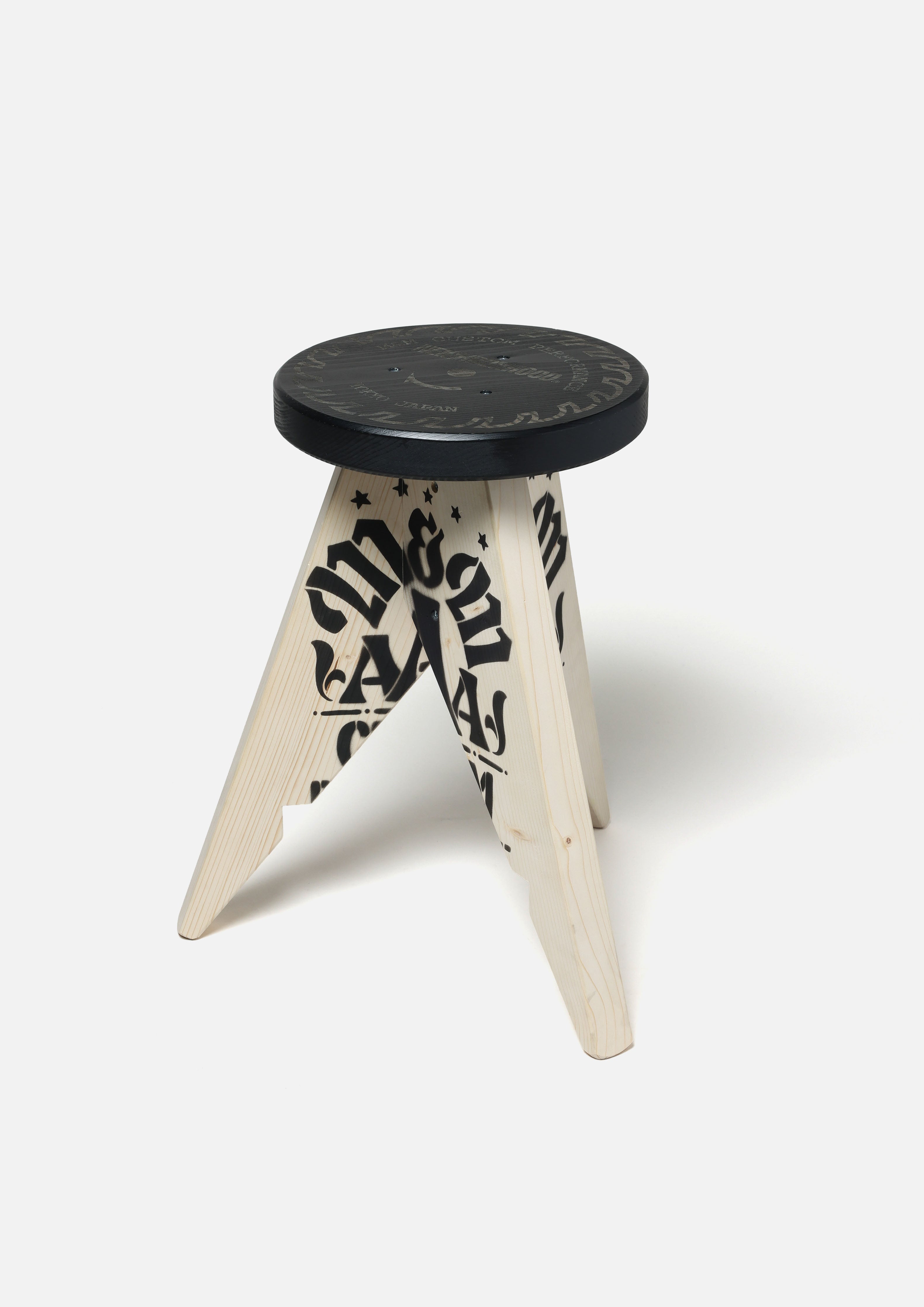 Neighborhood Stool-1 Hocker Holz Schwarz-Natural stapelbar