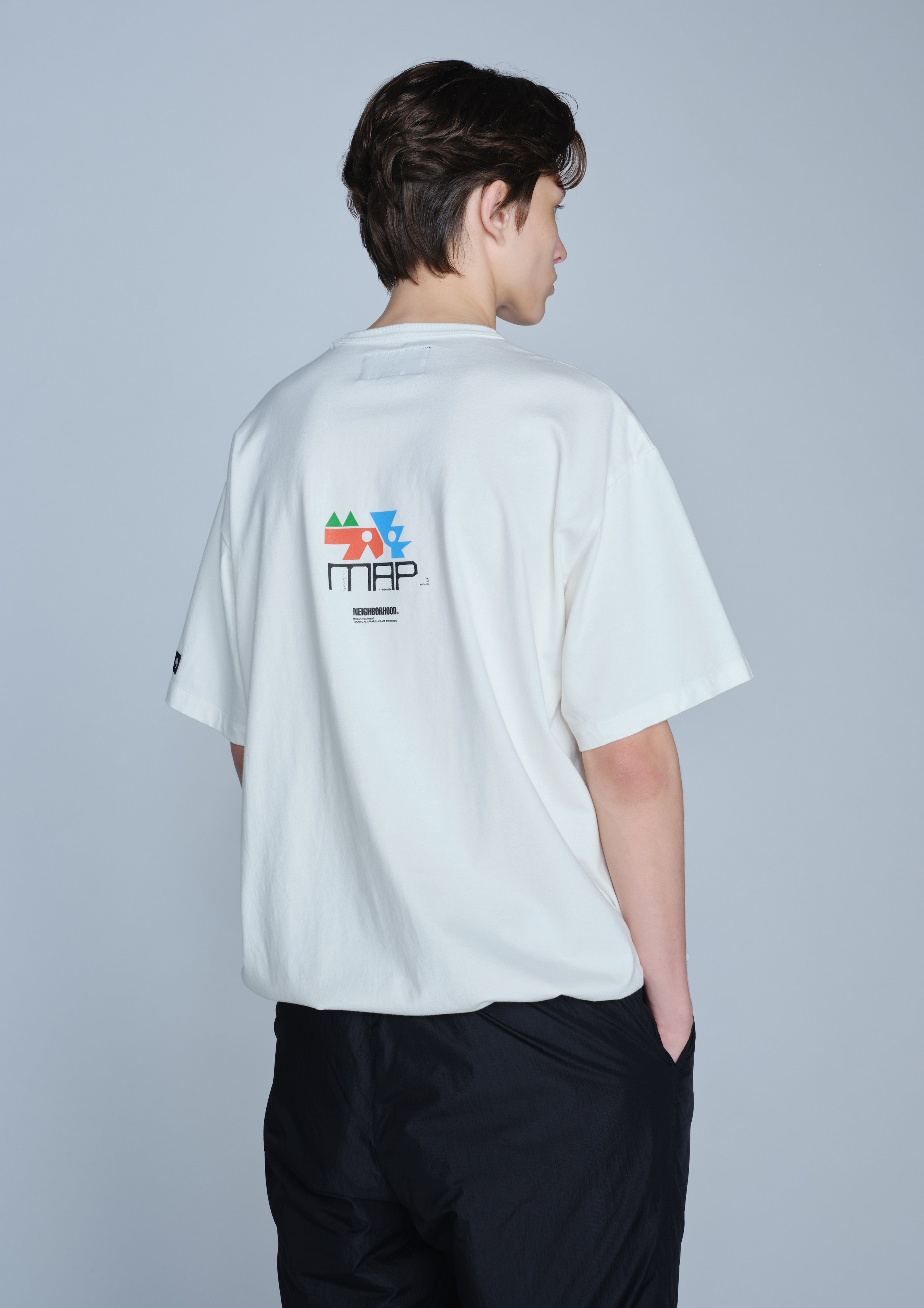 Neighborhood Map Crewneck SS T-Shirt Weiß Baumwolle