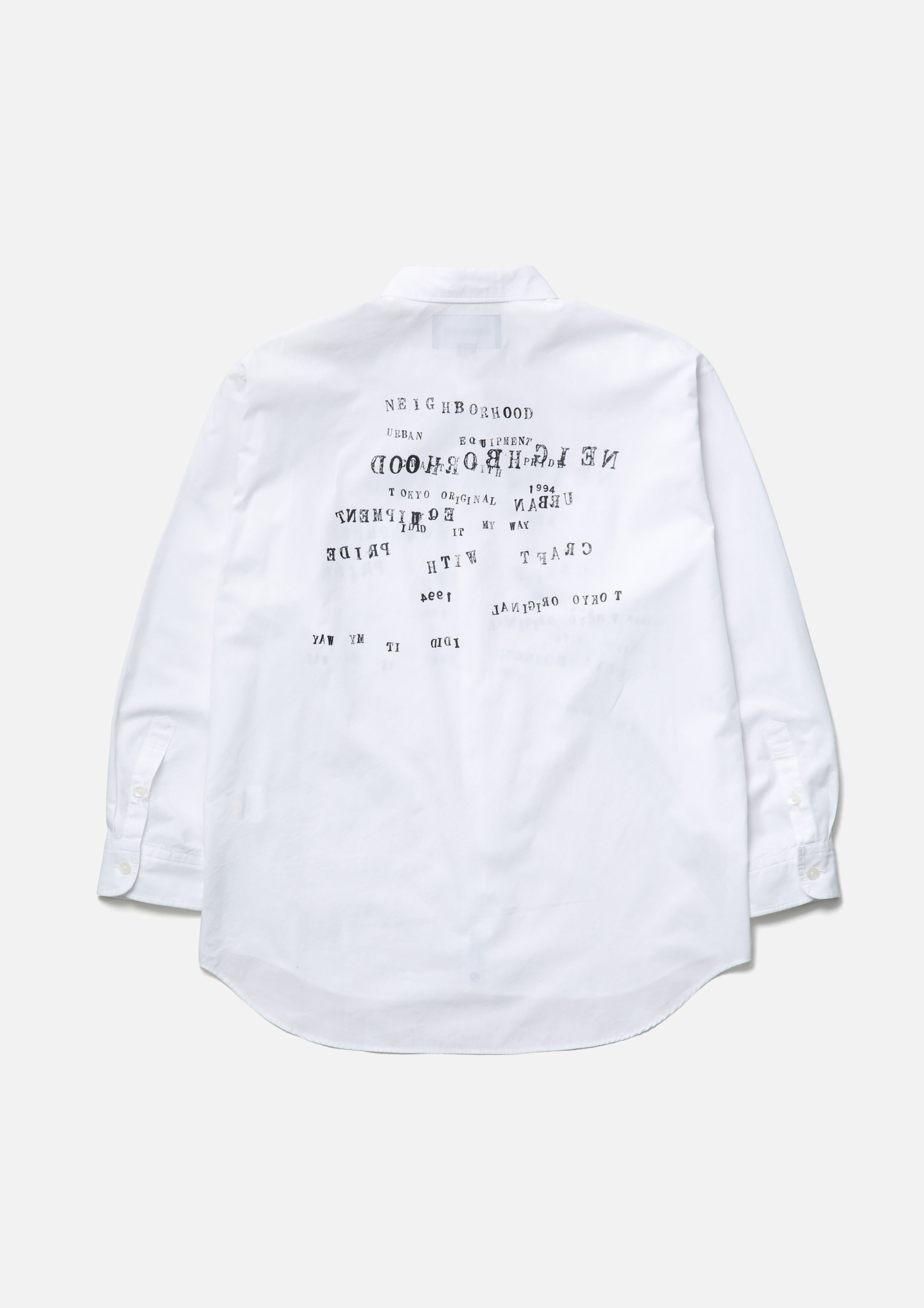 Neighborhood Typographic Shirt LS Hemd Schwarz Langarm Print