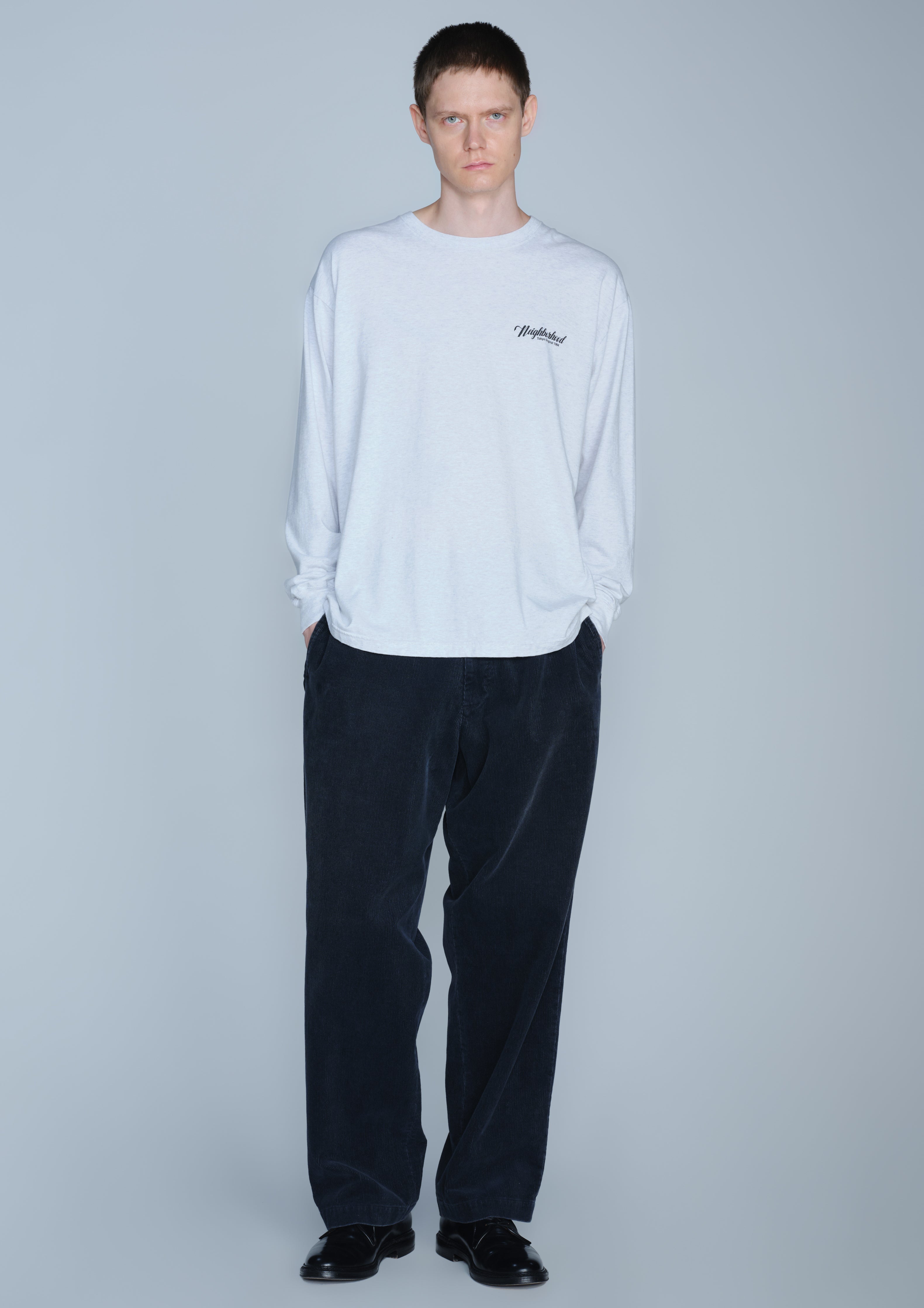 Neighborhood Washed Corduroy Plain Pants Cordhose Schwarz