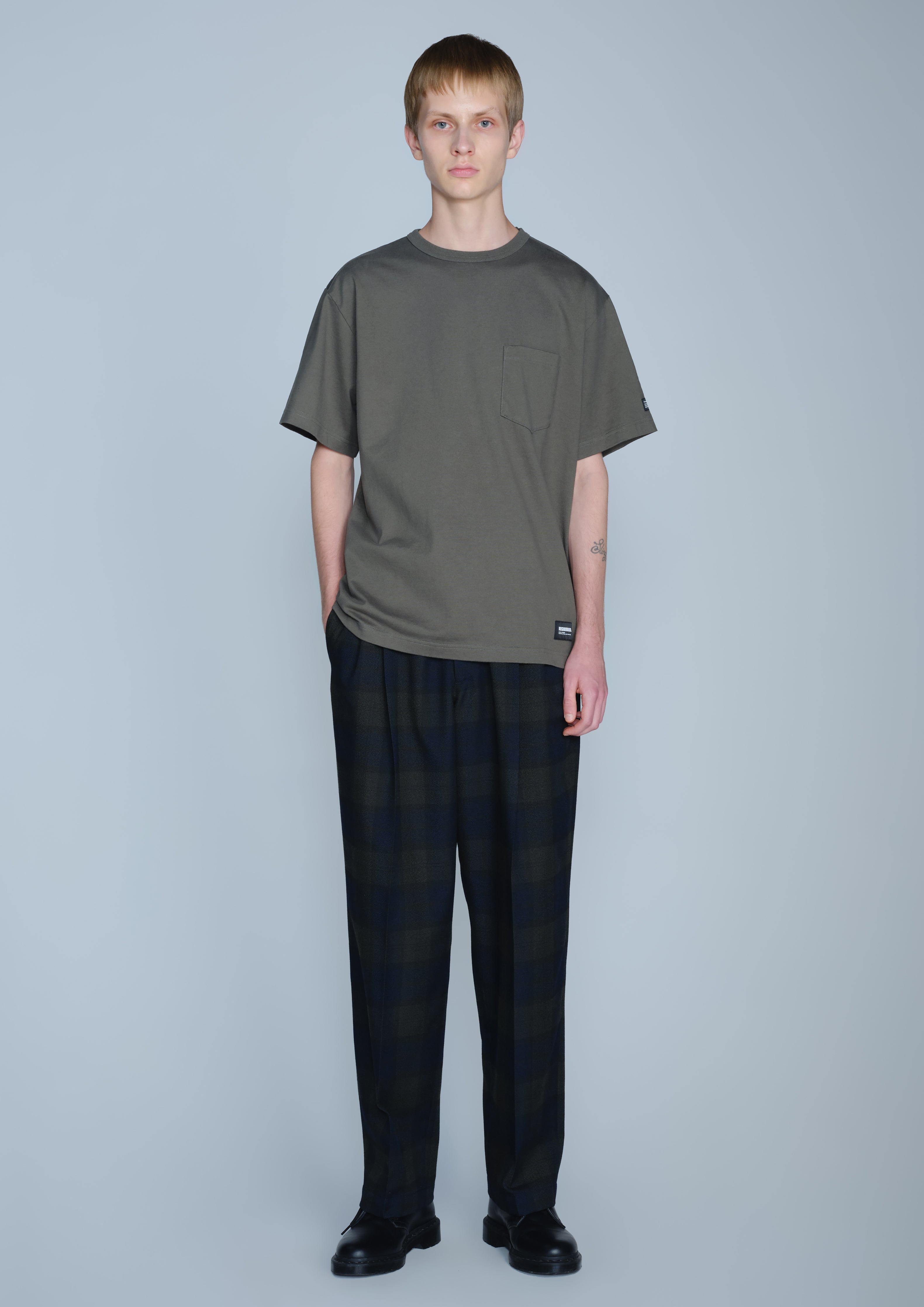 Neighborhood Two Tuck Pants Stoffhose Schwarz Bundfalte