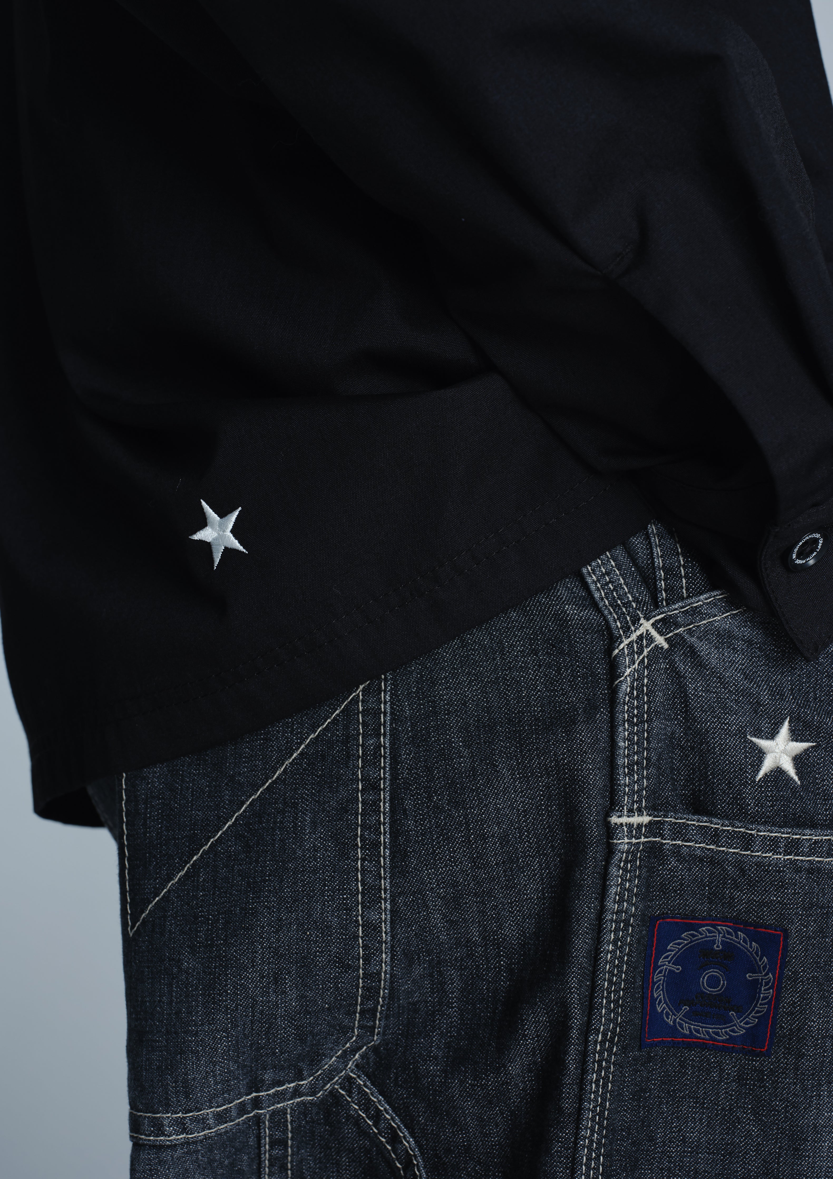 Neighborhood NH x M&M Classic Work Hemd Schwarz Baumwolle