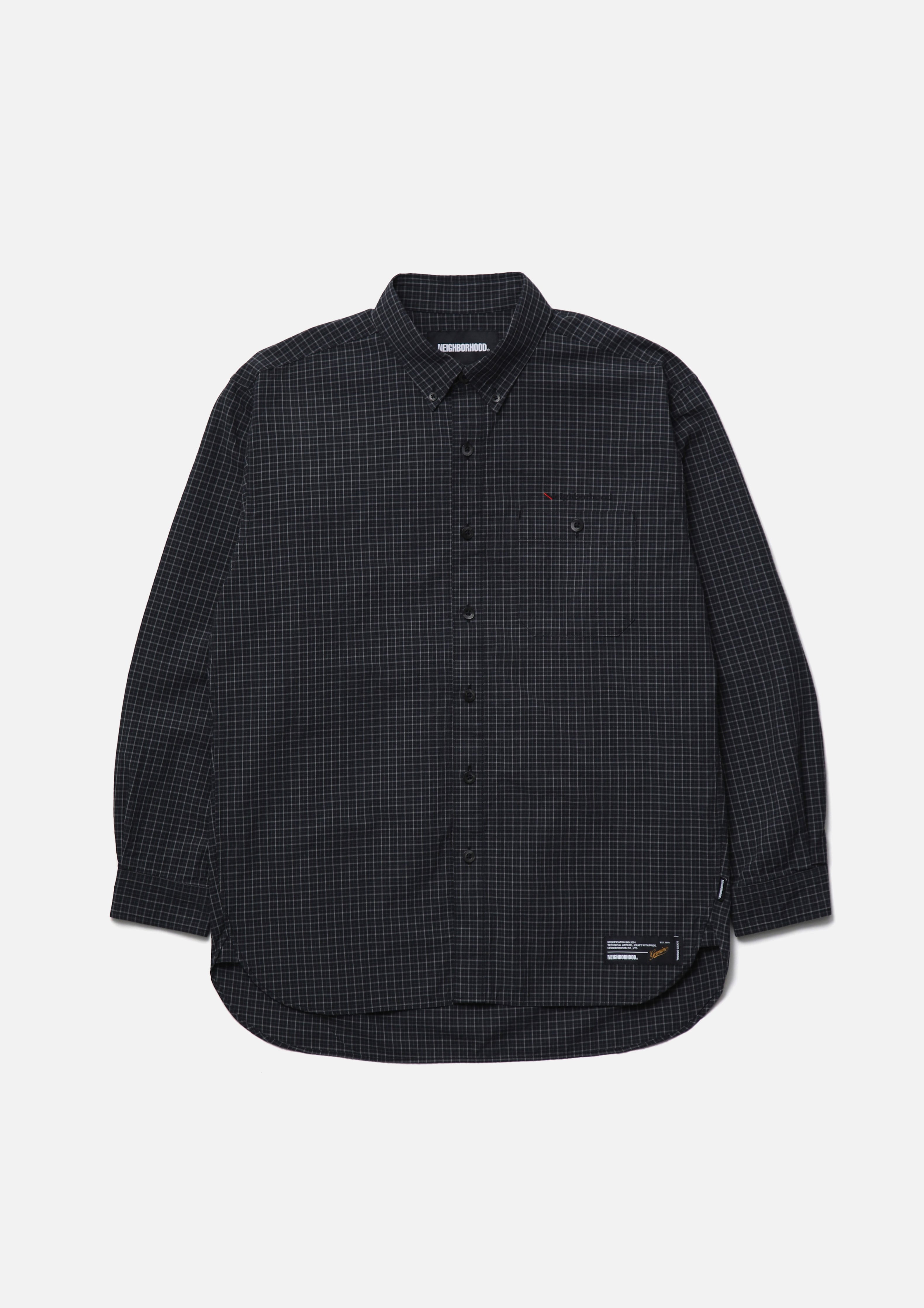 Neighborhood Plaid Pattern BD Hemd LS Weiß Bio-Baumwolle