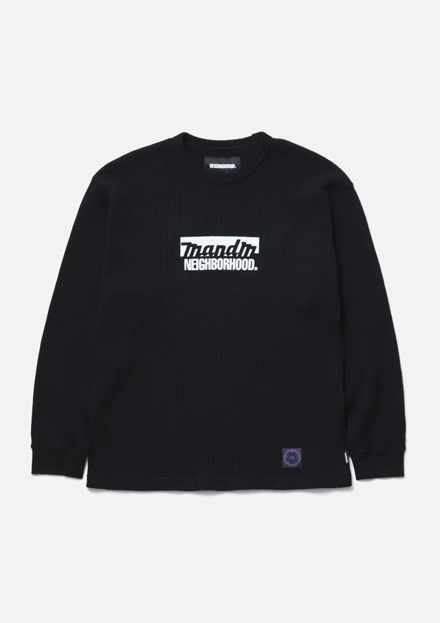 Neighborhood NH X M&M Waffle Crewneck Sweatshirt Schwarz Langarm