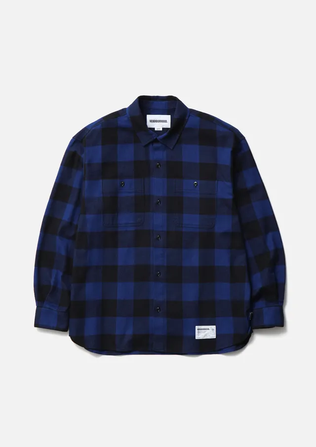 Neighborhood Buffalo Check Shirt LS Flanellhemd Blau Karo
