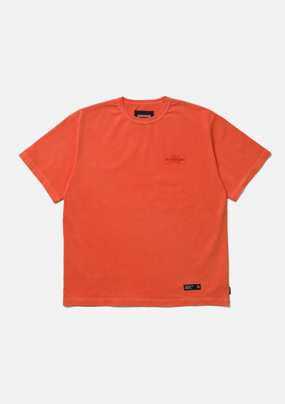 Neighborhood Pigment Crewneck SS T-Shirt Orange Kurzarm Stick