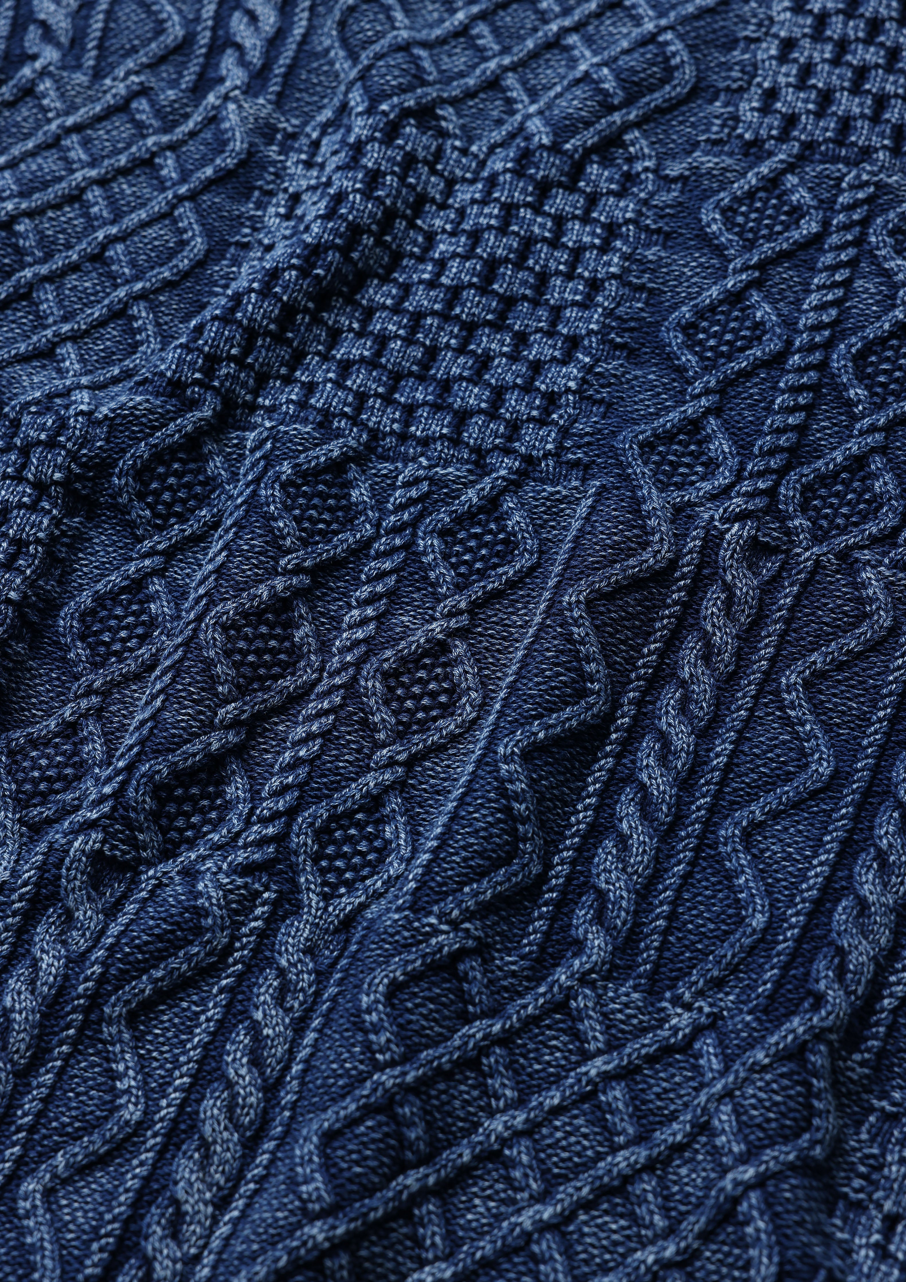 Neighborhood Washed Block Cable Pullover Olive Zopfstrick