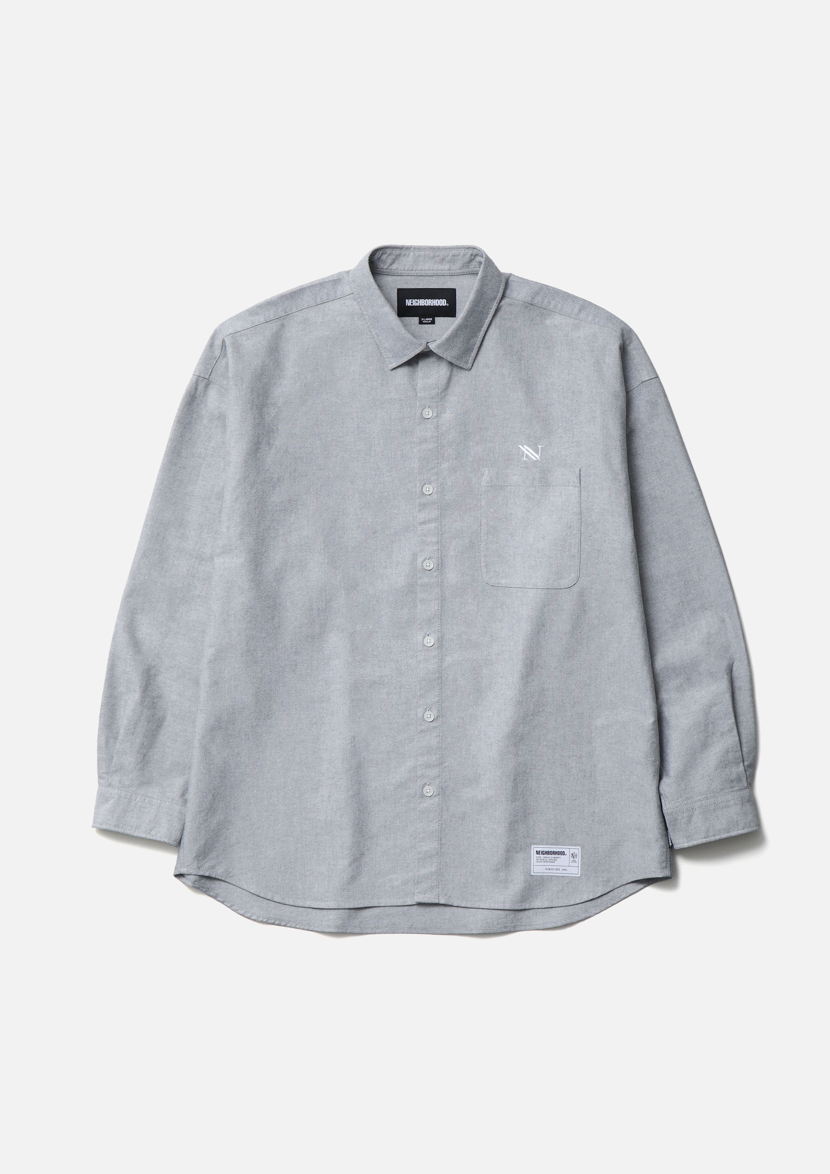 Neighborhood Over Shirt LS Hemd Blau M Oxford