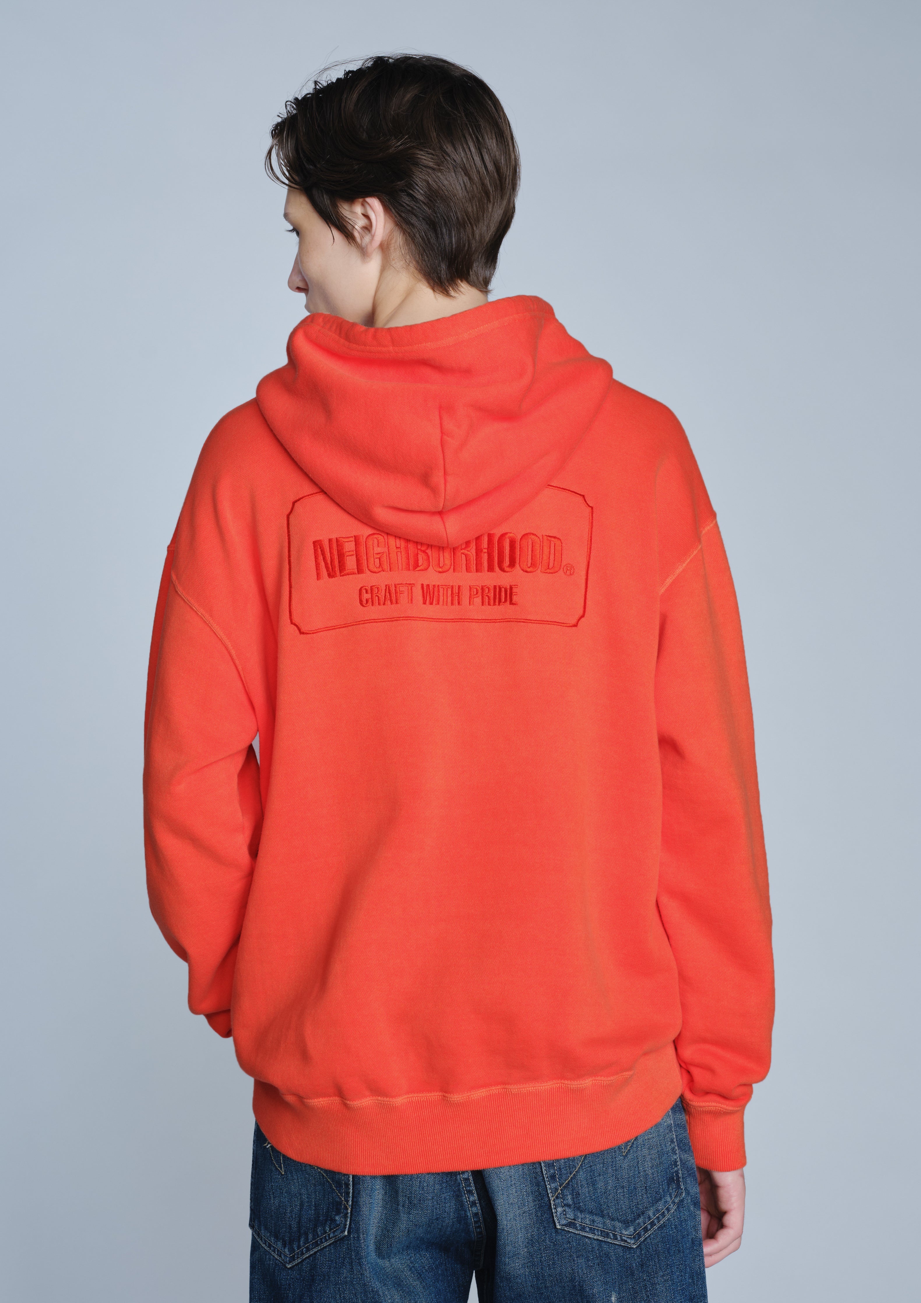 Neighborhood Pigment Sweat Hoodie Kapuzenpullover Orange Stick