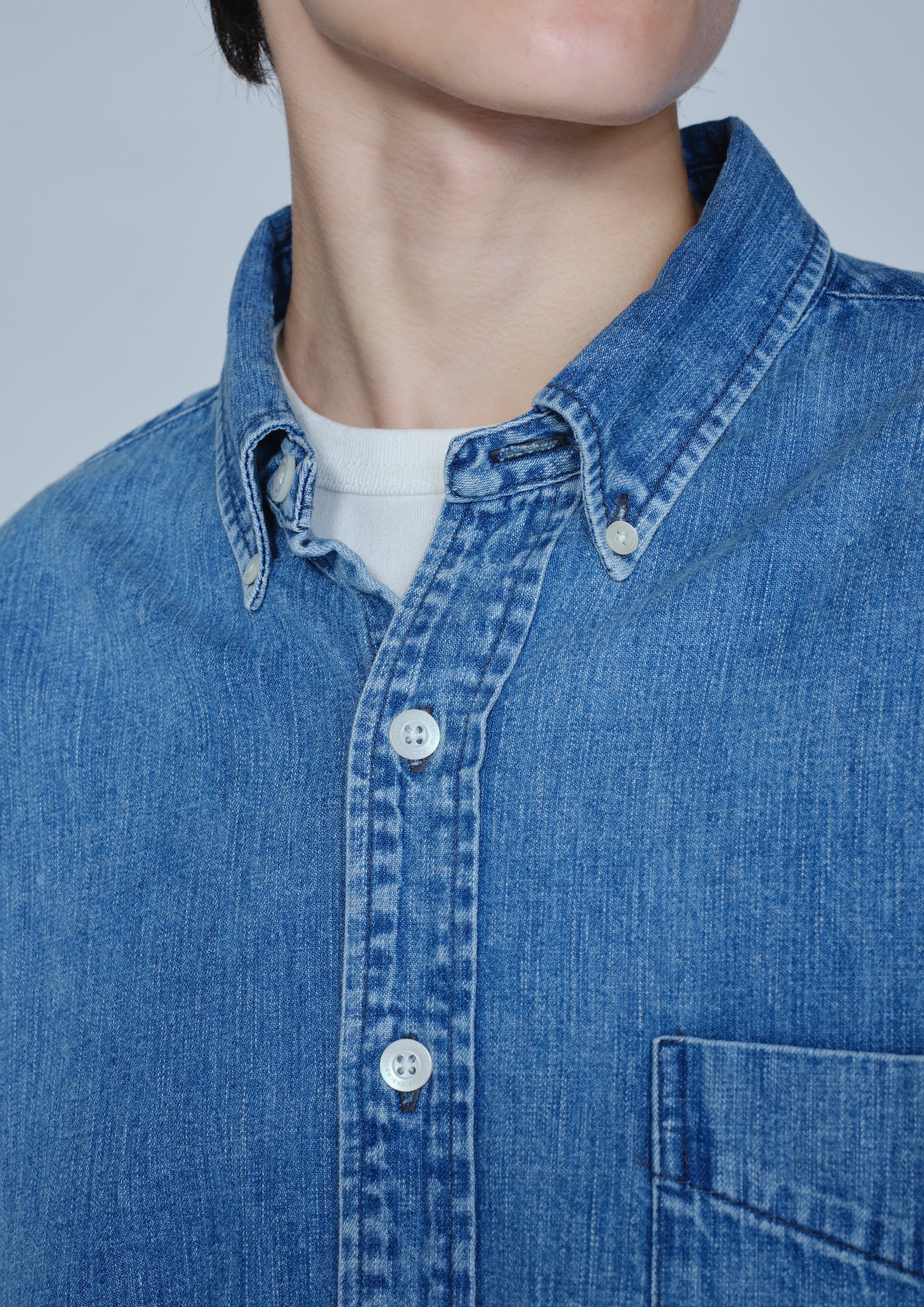 Neighborhood Denim BD Shirt LS Denimhemd Indigo 7.8oz