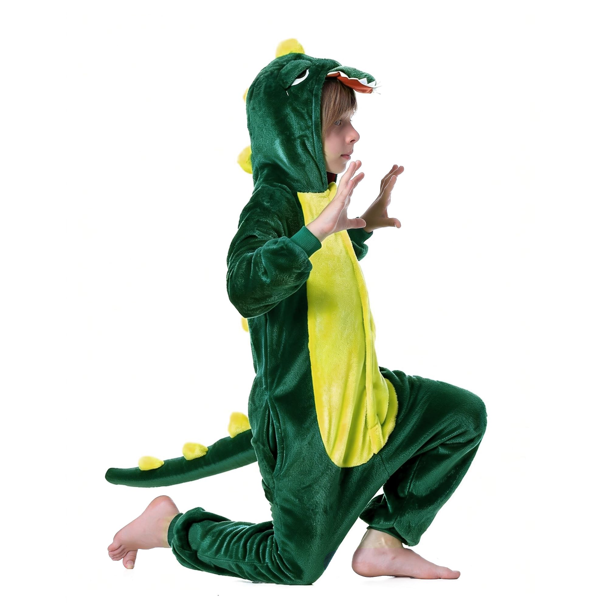 Fairycos Dino Jumpsuit Kinderkostüm 116-122 Dinosaurier