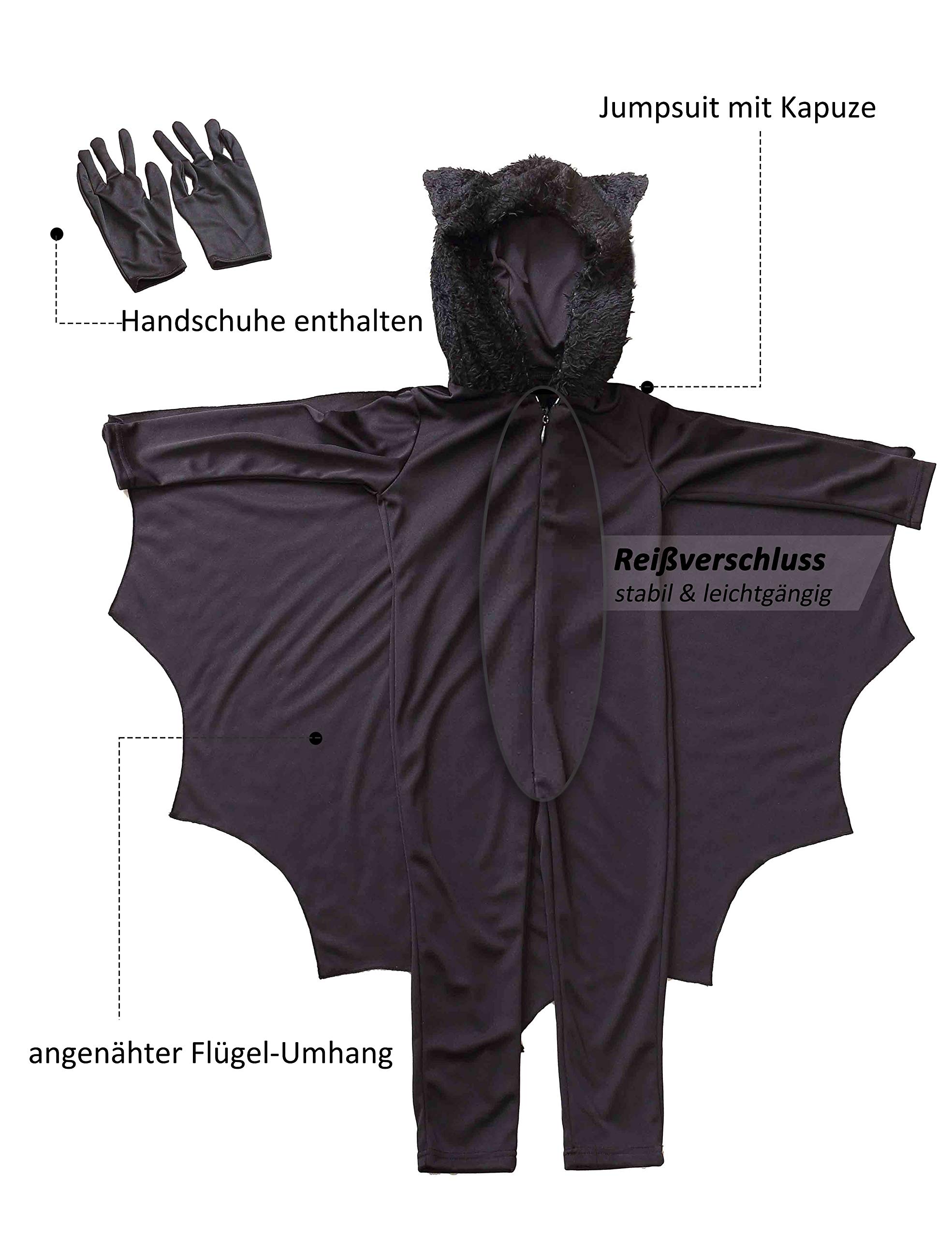 Fairycos Kinderkostüme Fledermaus Kostüm 110-116 für Fasching