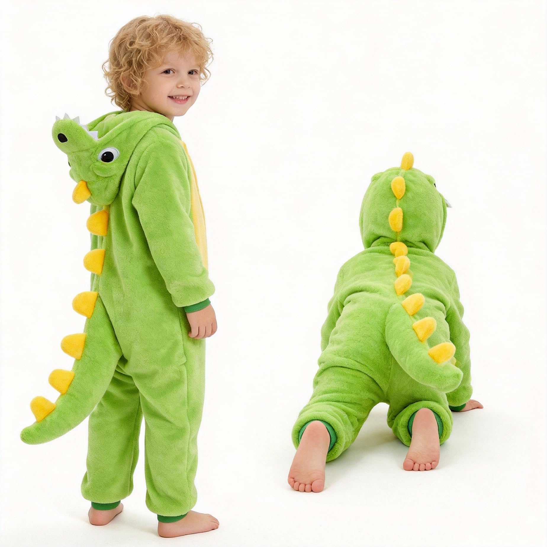 Fairycos Dino Kostüm Kinder 104-110 Grün Polyester