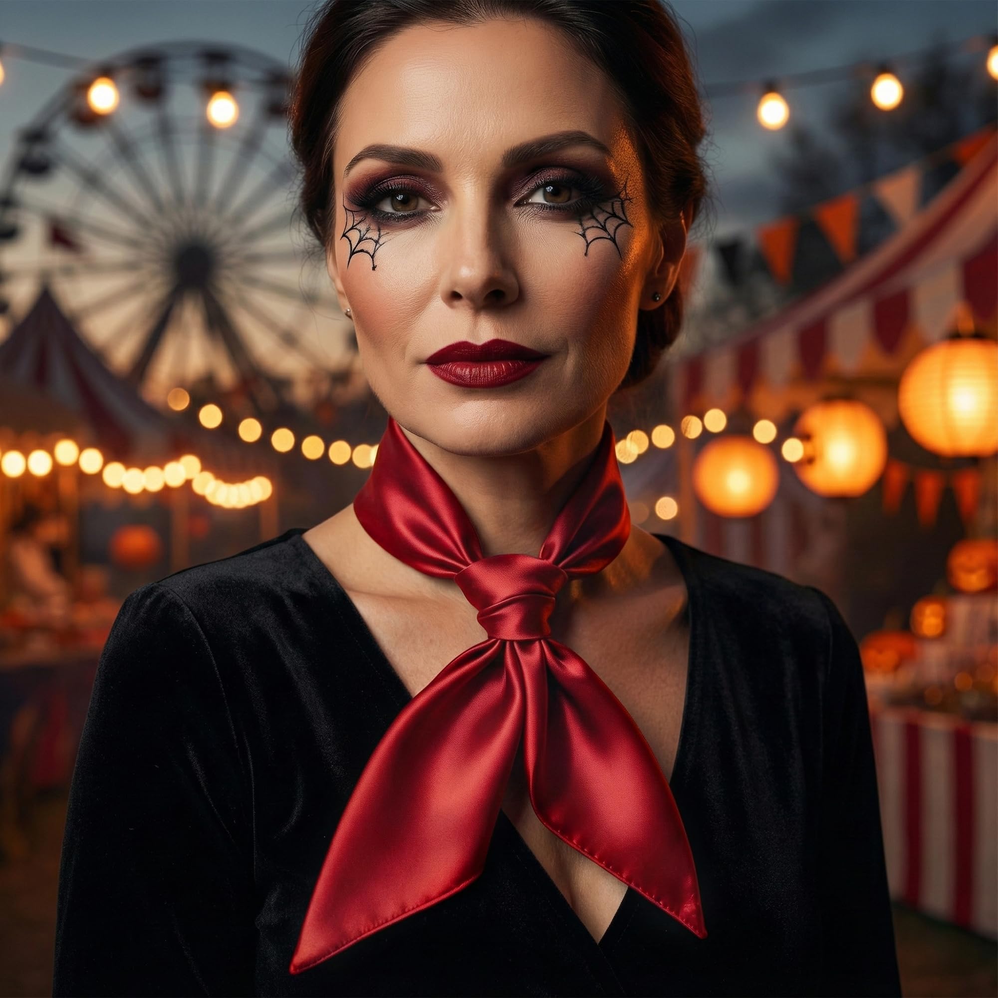 Fairycos Seidentuch Halstuch Damen 72x72 Rot