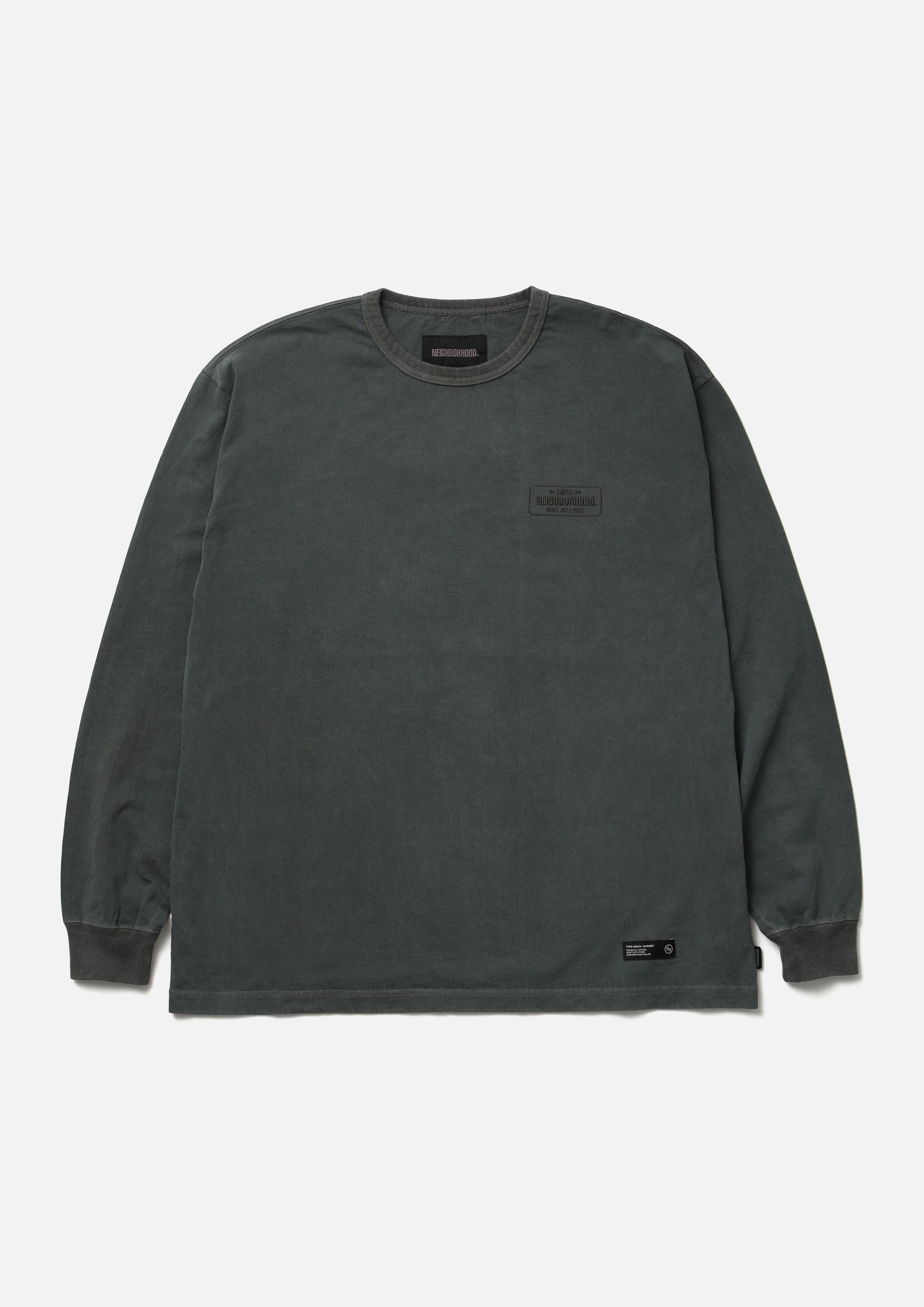 Neighborhood Pigment Crewneck LS Longsleeve Olive Drab Baumwolle