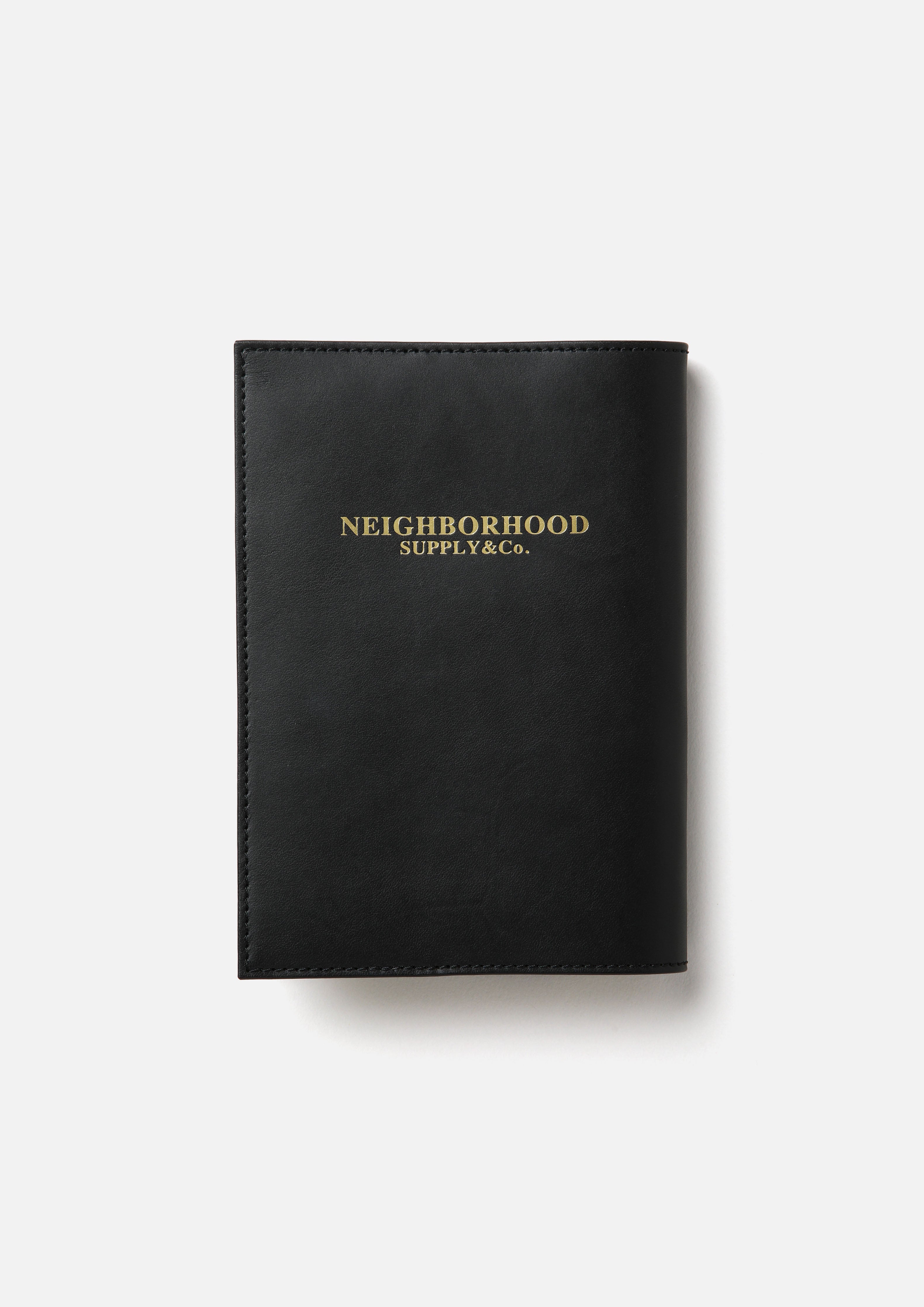 Neighborhood Leather Book Cover Buchhülle Schwarz Leder